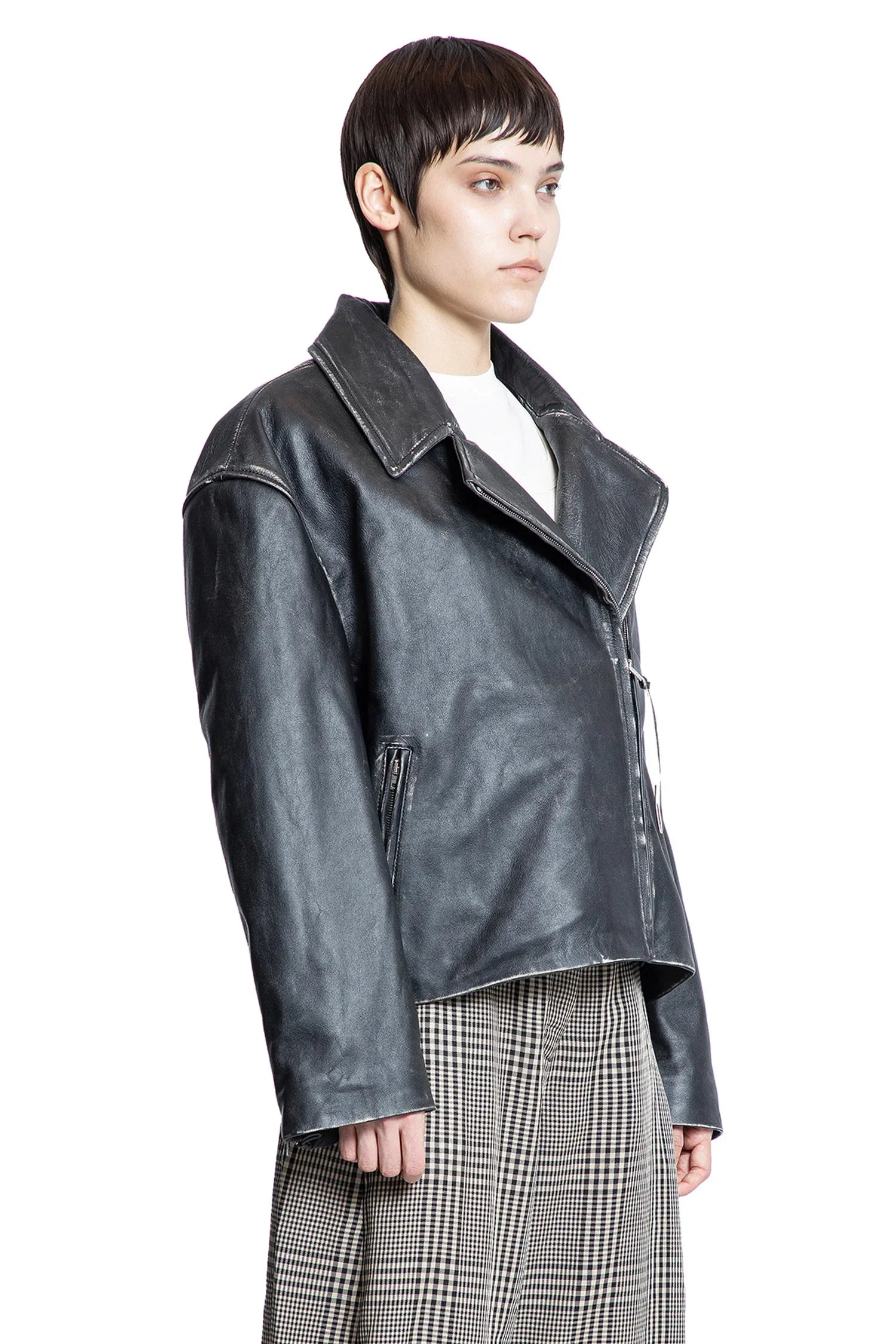 Distressed Biker Jacket - Antonioli.eu