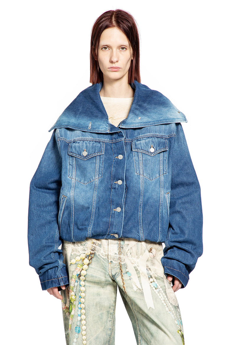 Crinkled Denim Jacket - Antonioli.eu