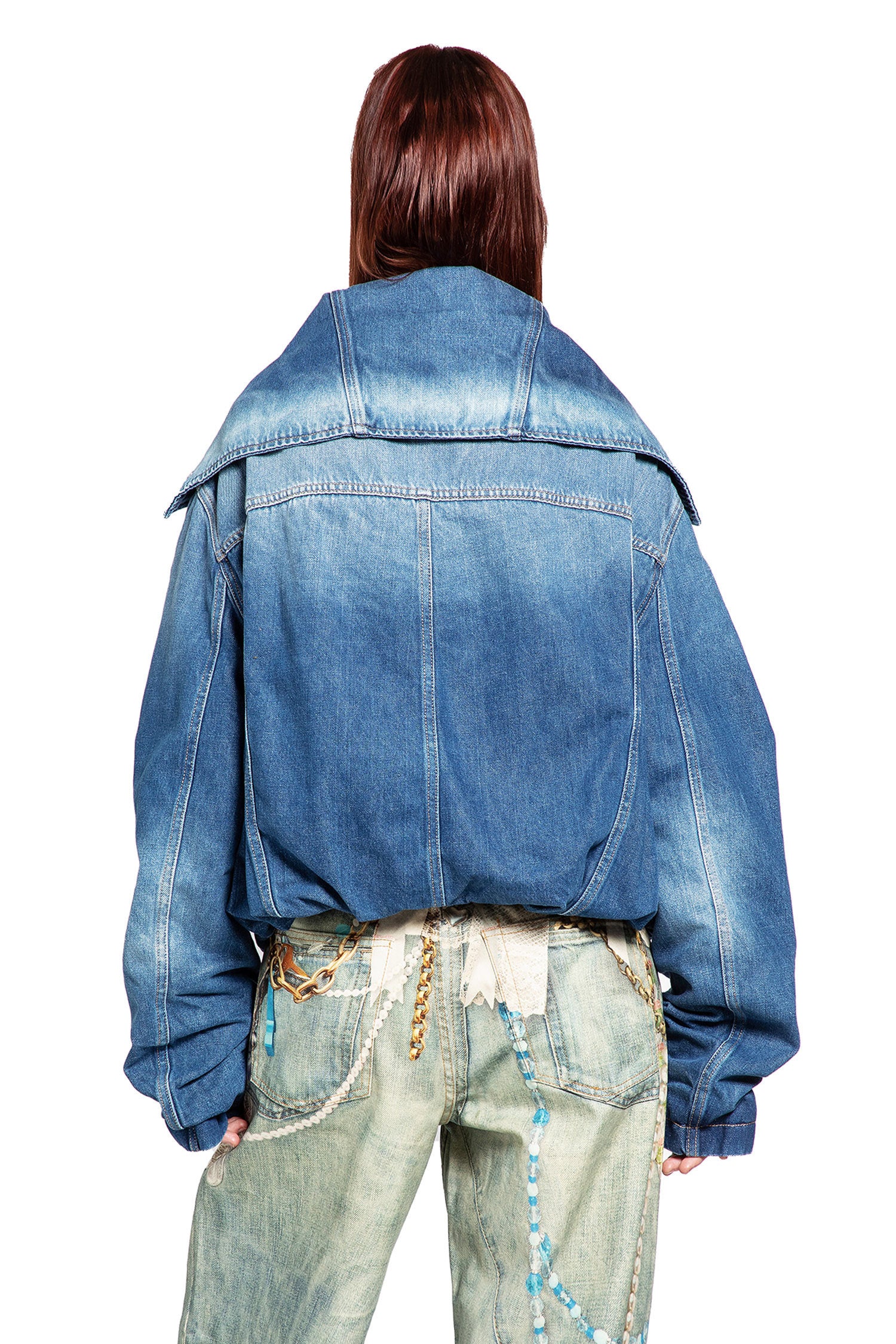 Crinkled Denim Jacket - Antonioli.eu