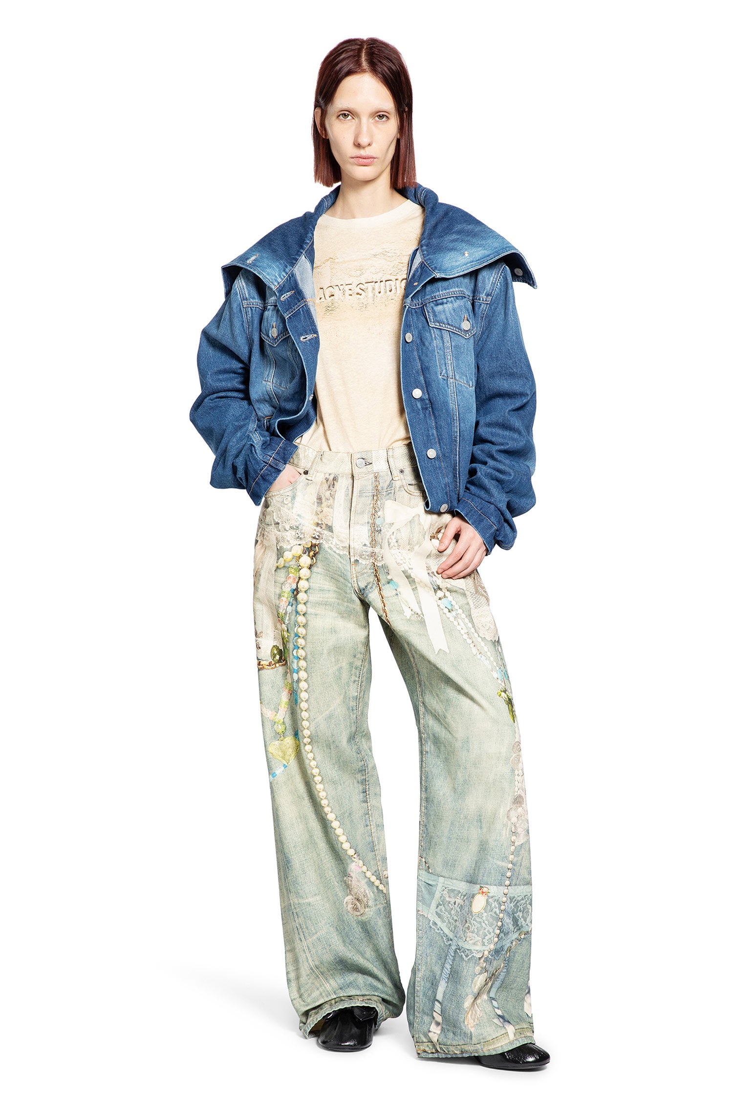 Crinkled Denim Jacket - Antonioli.eu
