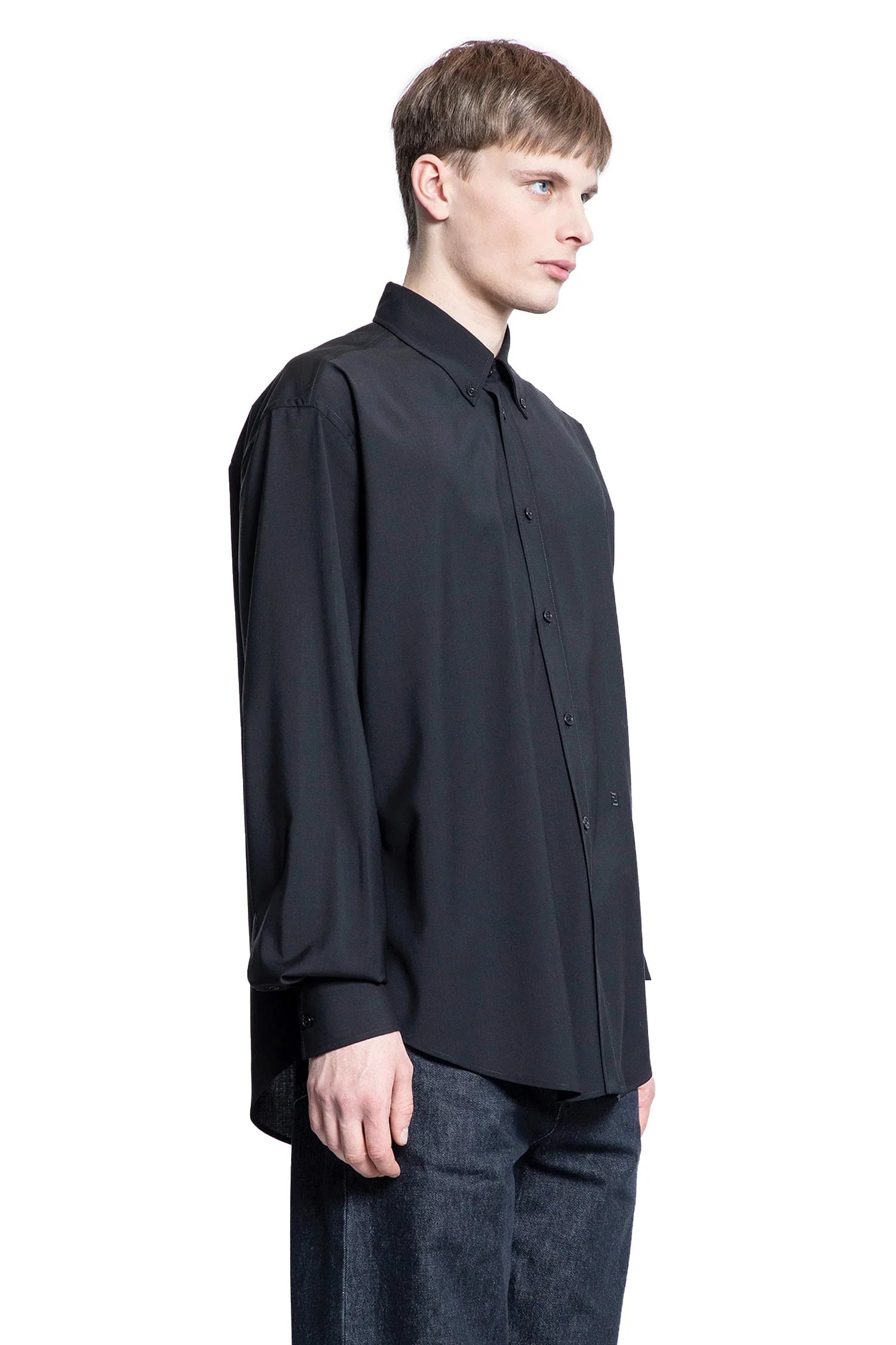 Lightweight Wool Button-Down Shirt - Antonioli.eu