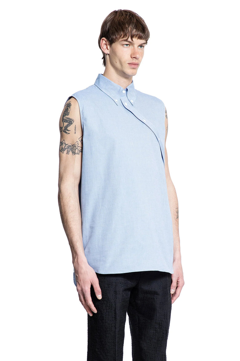 Sleeveless Oxford Cotton Shirt - Antonioli.eu