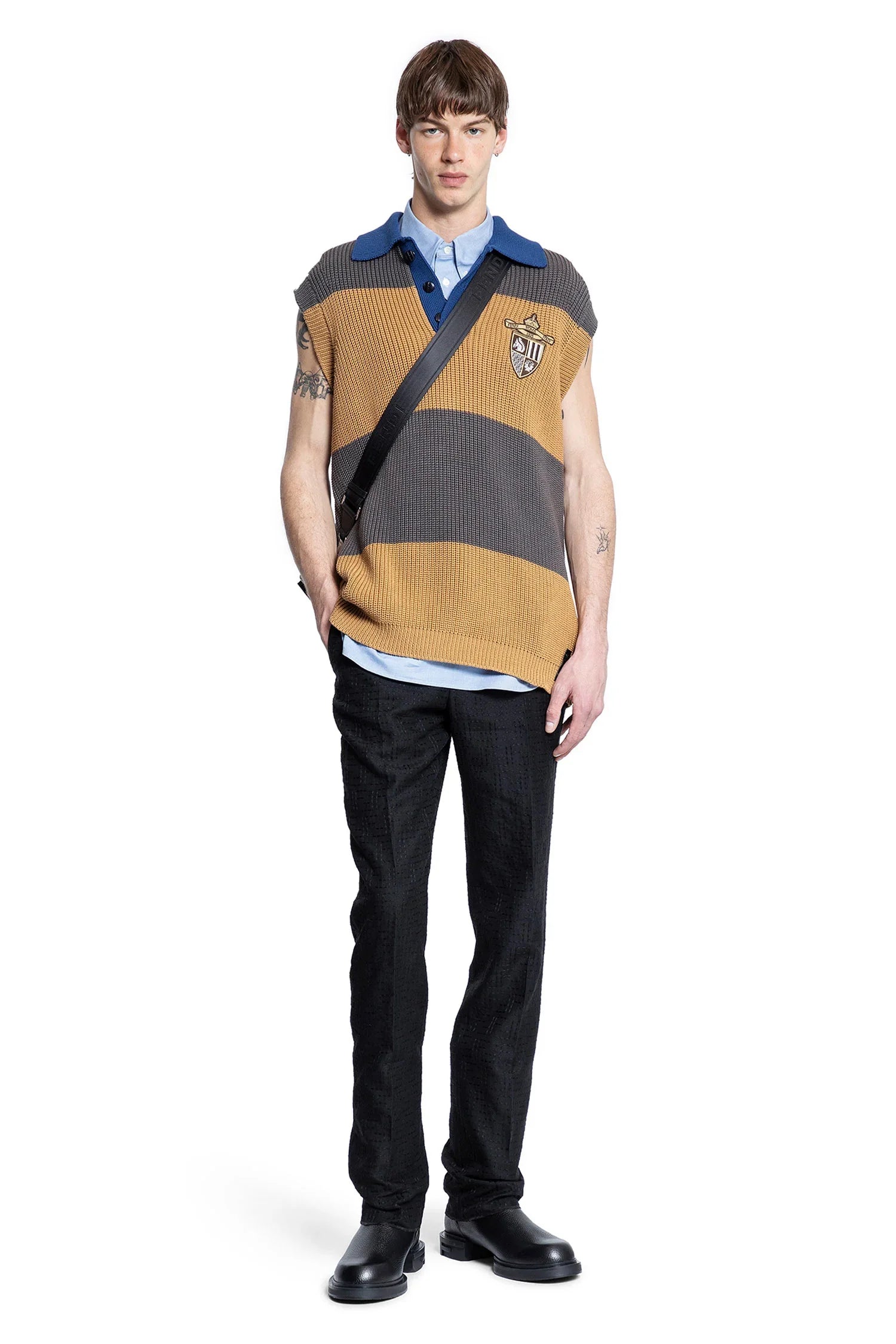 Sleeveless Oxford Cotton Shirt - Antonioli.eu