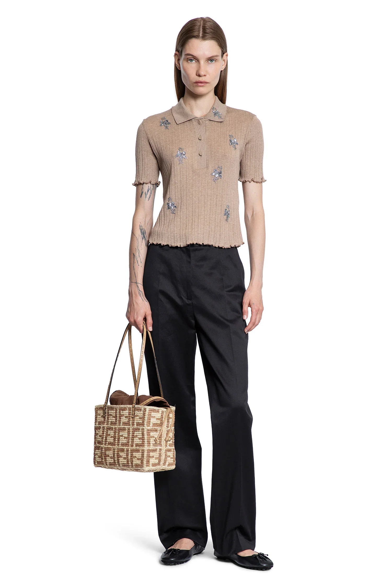 FENDI WOMAN BROWN T-SHIRTS & TANK TOPS - Antonioli.eu