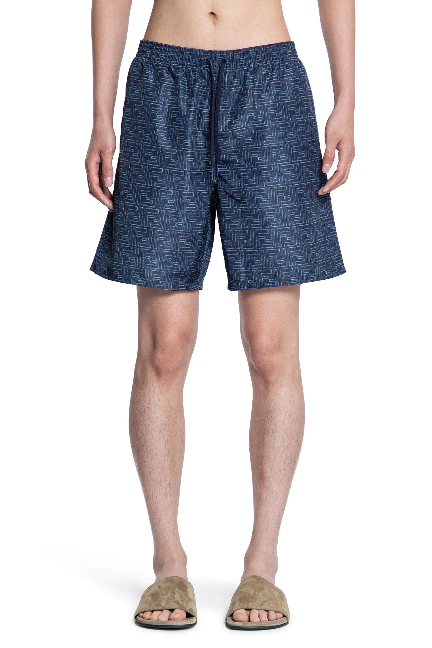Denim-Effect FF Nylon Swim Shorts - Antonioli.eu