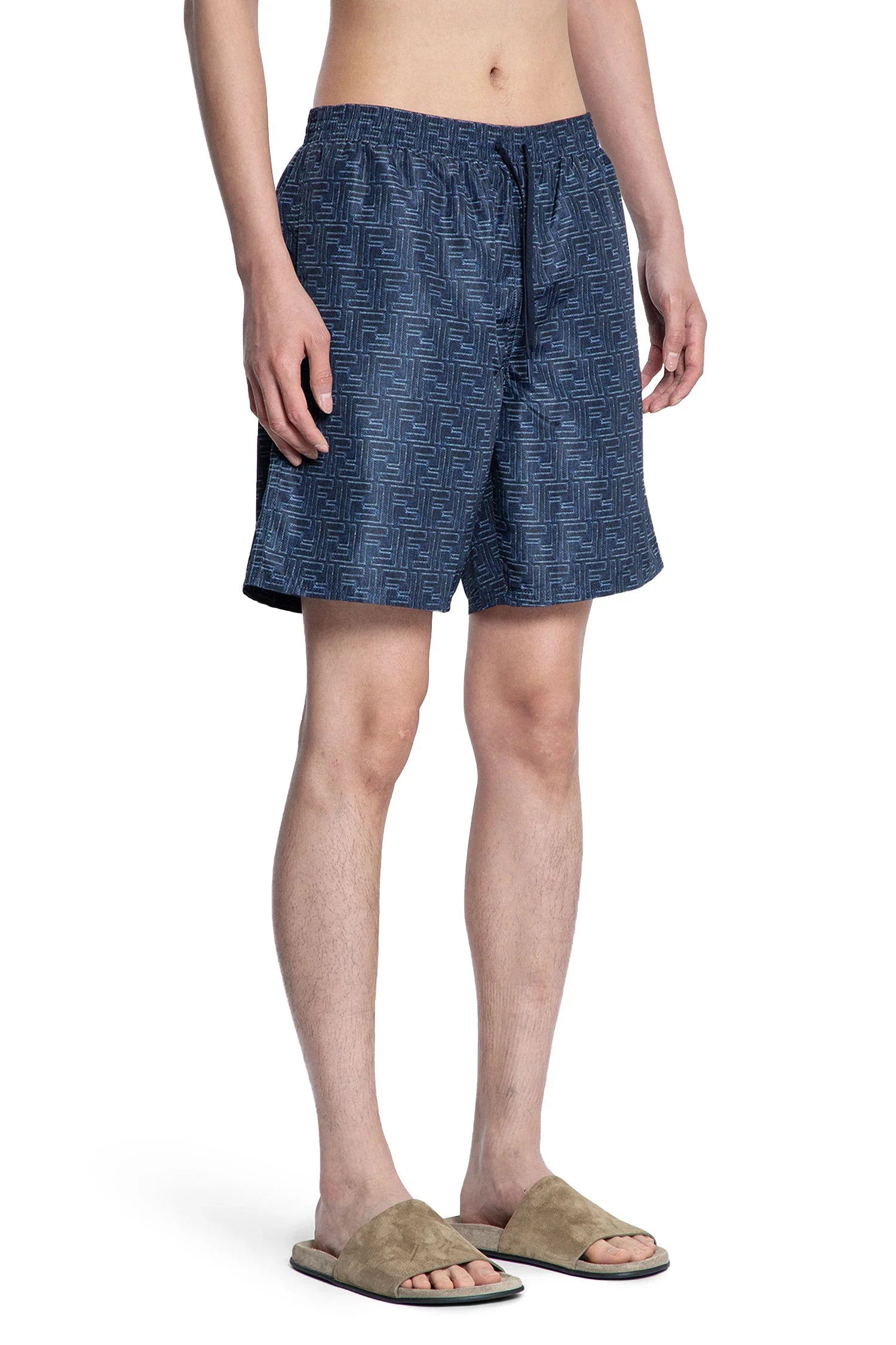 Denim-Effect FF Nylon Swim Shorts - Antonioli.eu