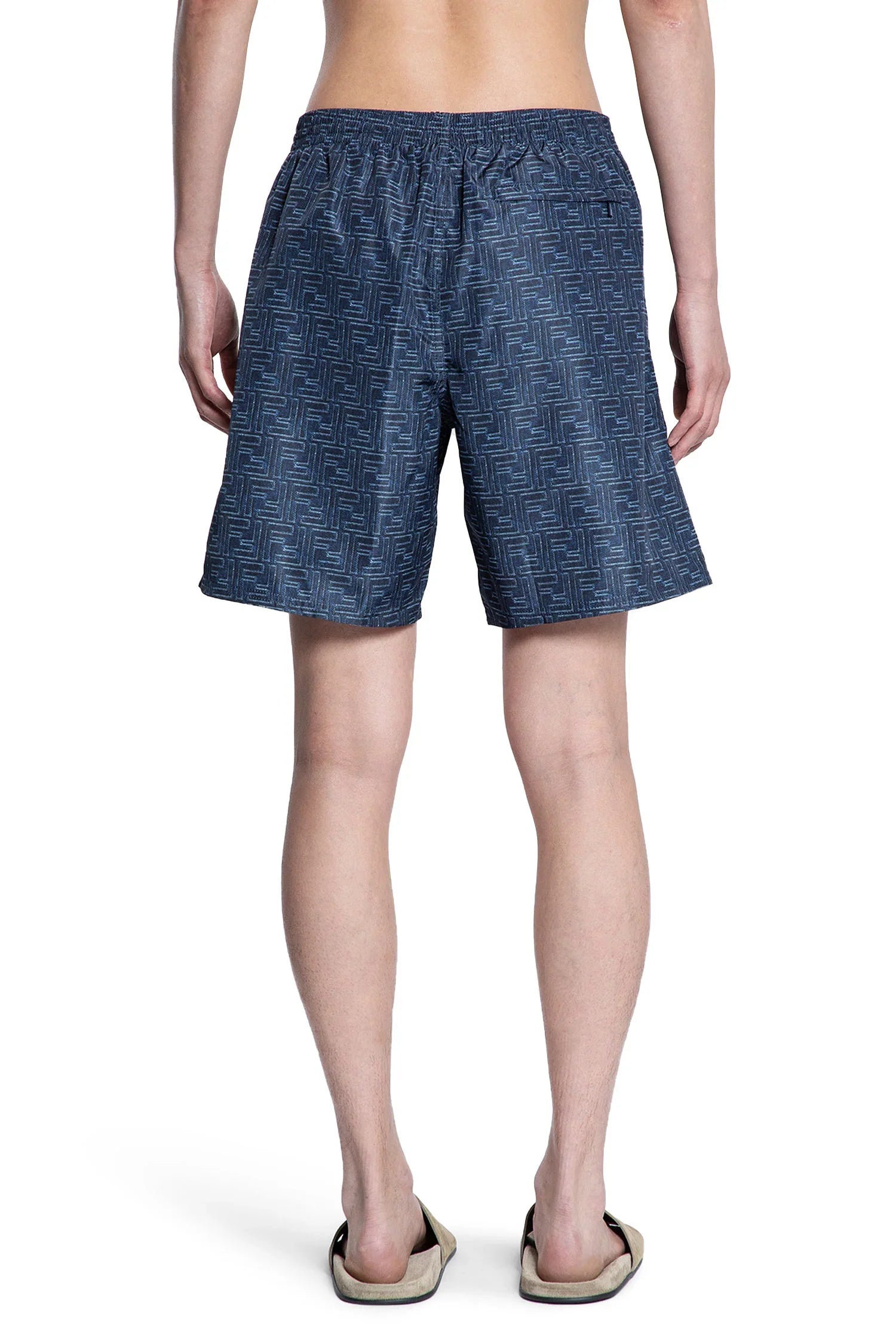 Denim-Effect FF Nylon Swim Shorts - Antonioli.eu