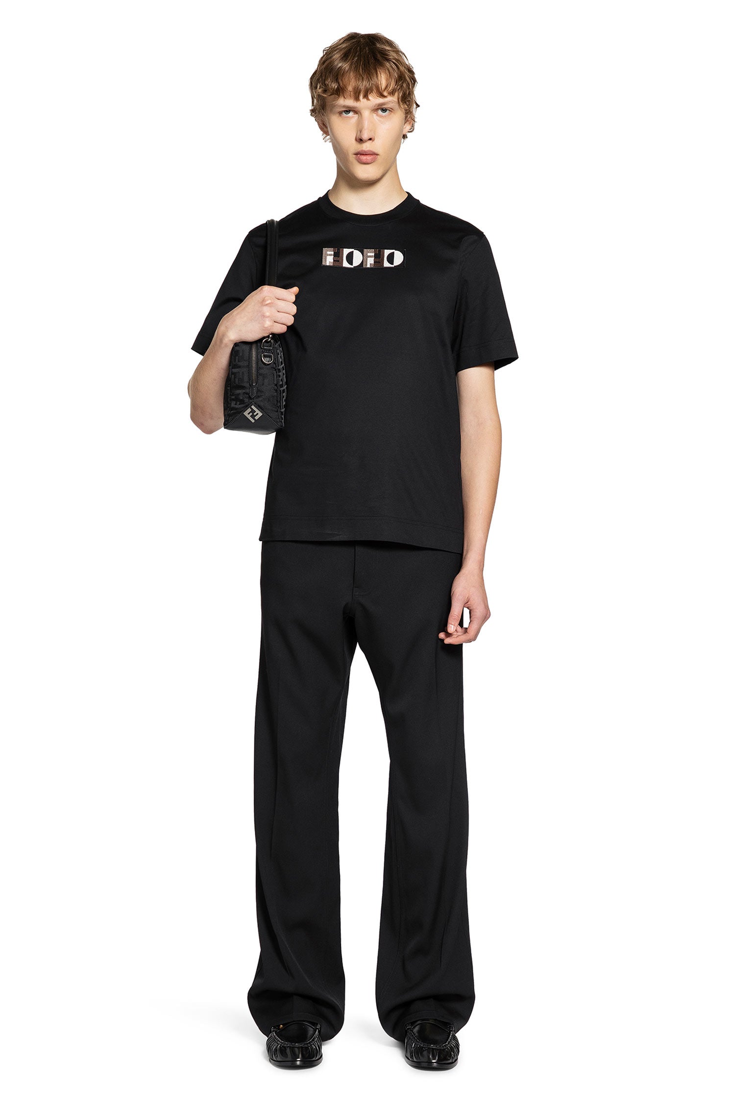 FENDI MAN BLACK T-SHIRTS & TANK TOPS