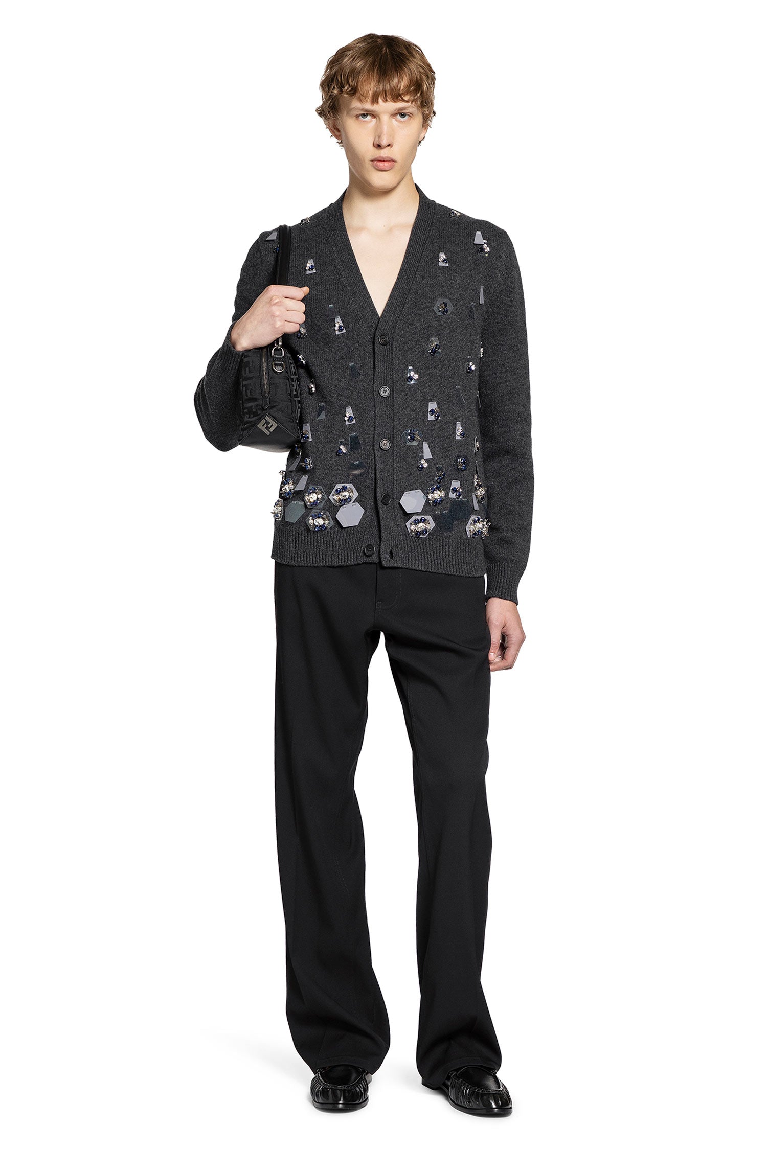 FENDI MAN GREY KNITWEAR