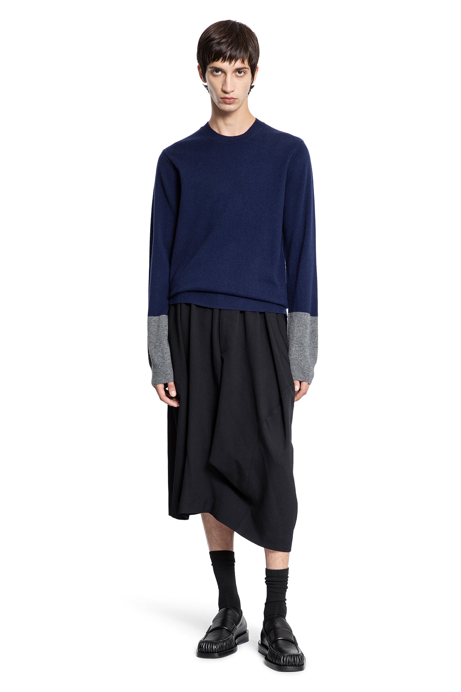Two-Tone Lambswool Sweater - Antonioli.eu