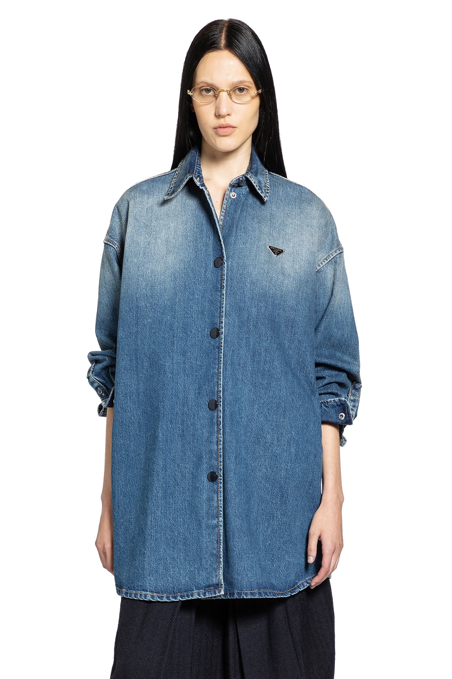 PRADA WOMAN BLUE SHIRTS - Antonioli.eu