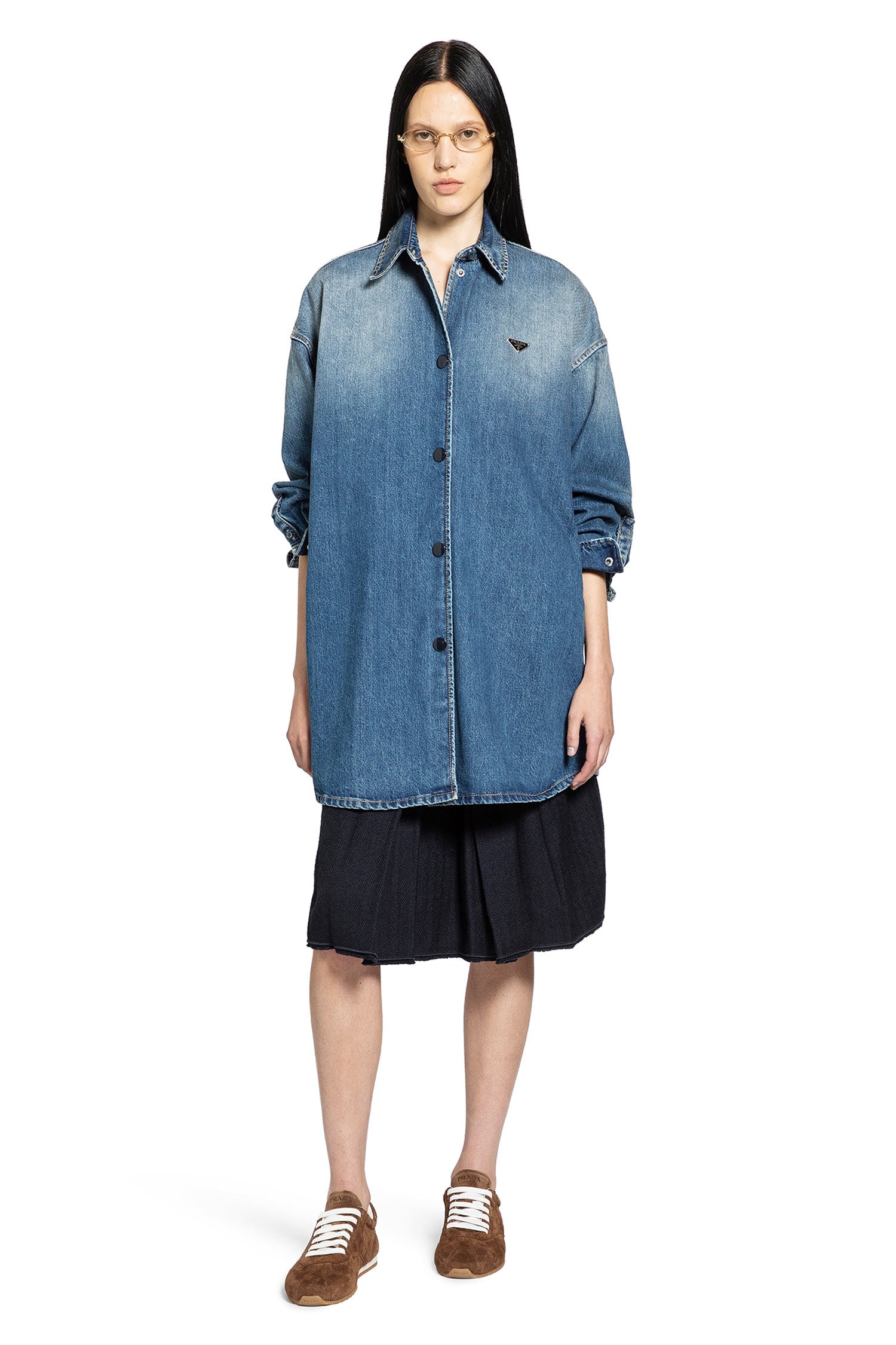 PRADA WOMAN BLUE SHIRTS - Antonioli.eu