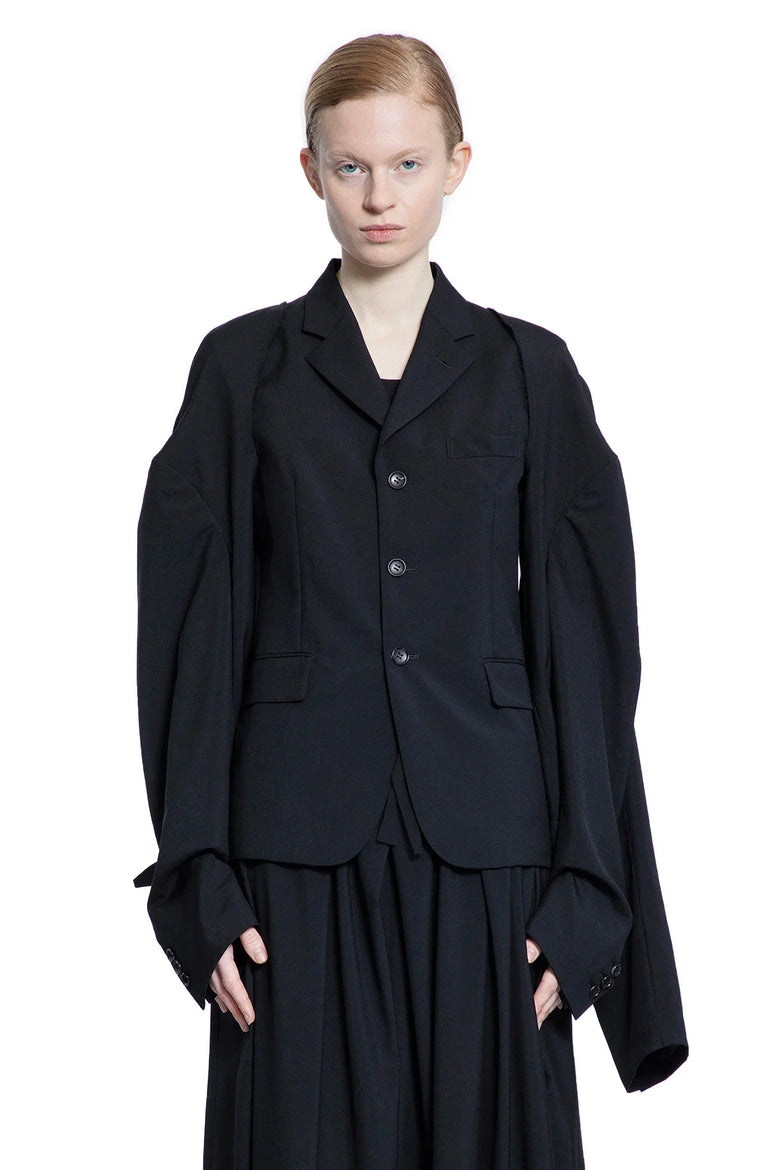 Nylon and Wool Blazer with Removable Sleeves - Antonioli.eu