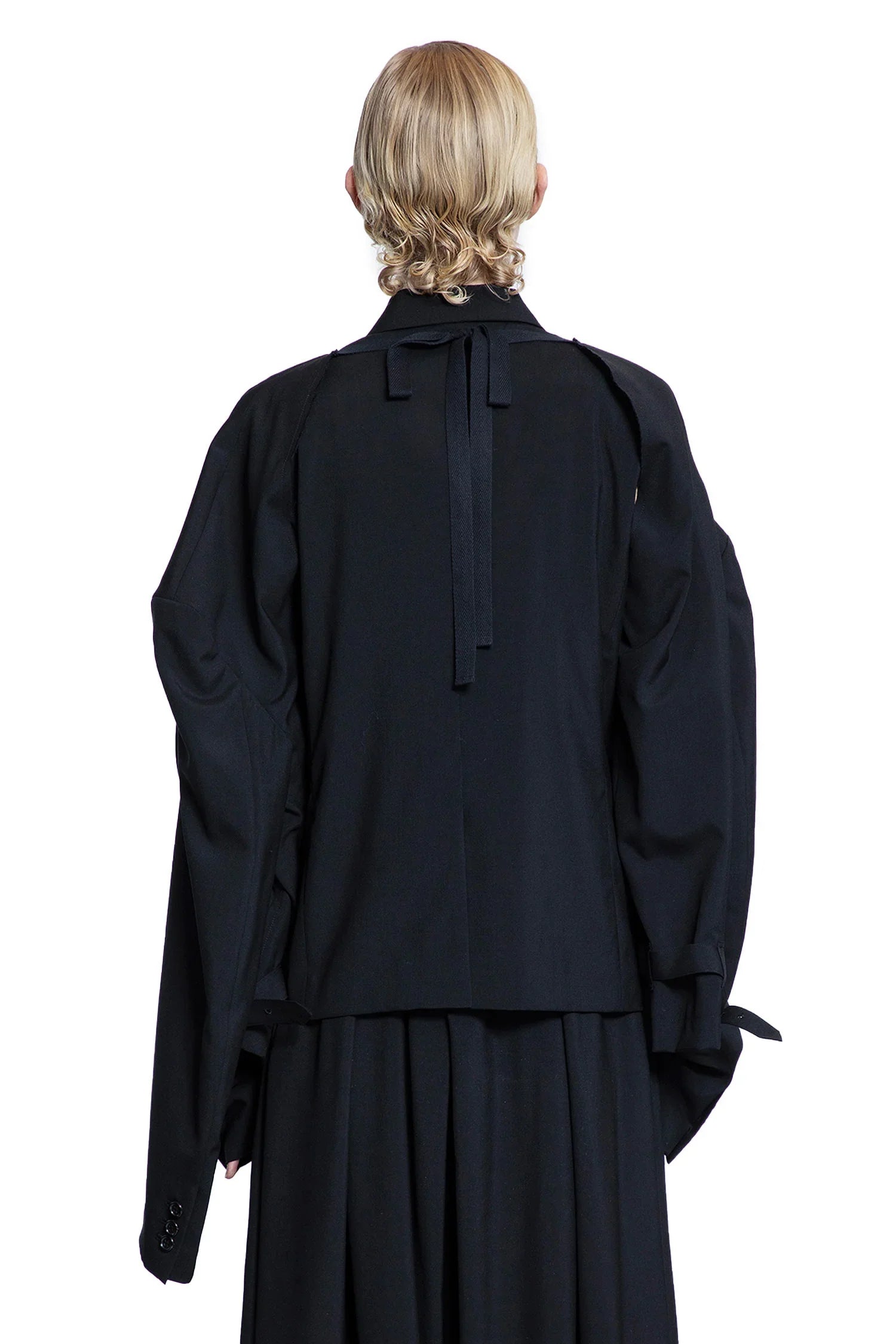 Nylon and Wool Blazer with Removable Sleeves - Antonioli.eu