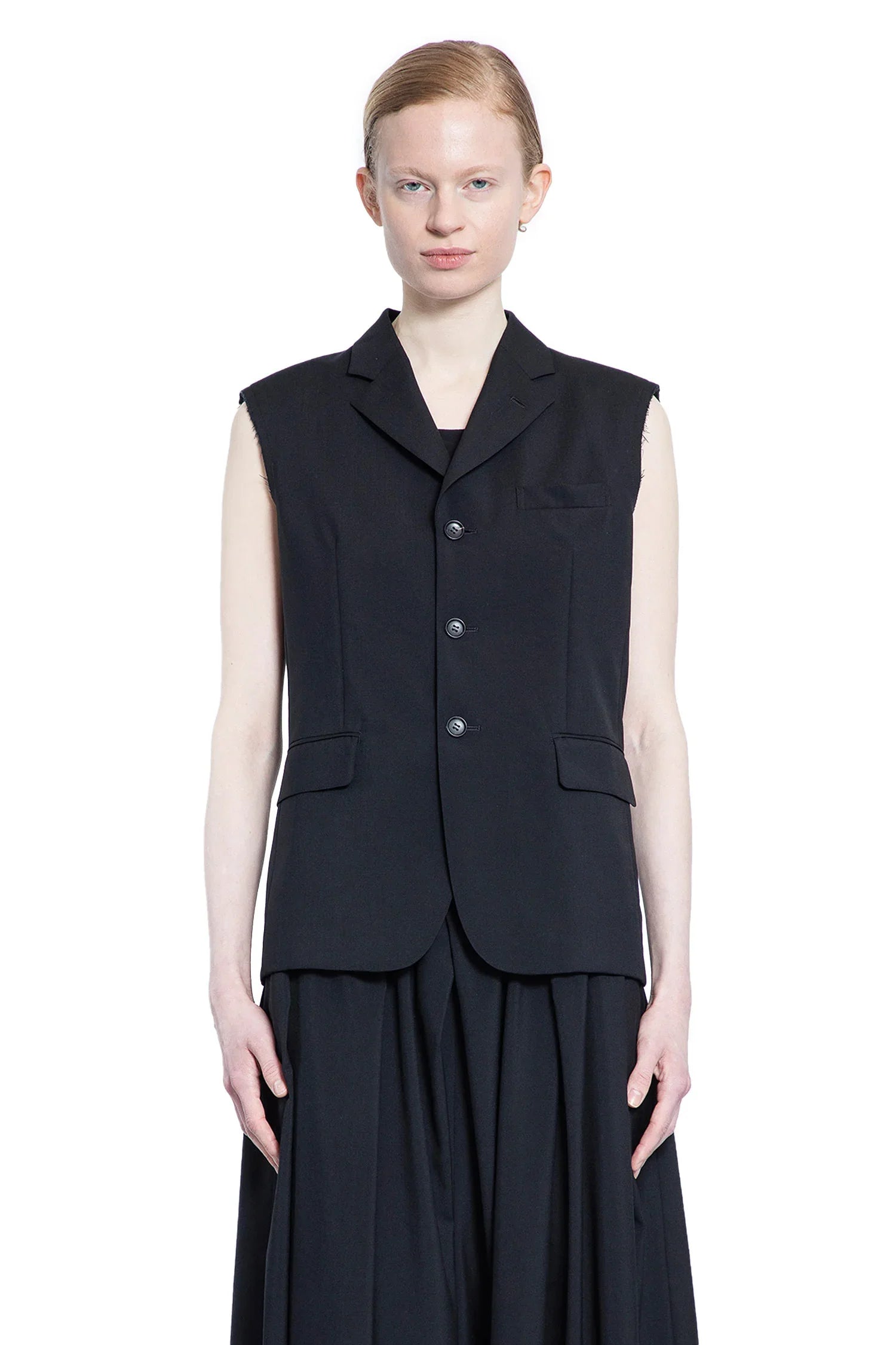Nylon and Wool Blazer with Removable Sleeves - Antonioli.eu