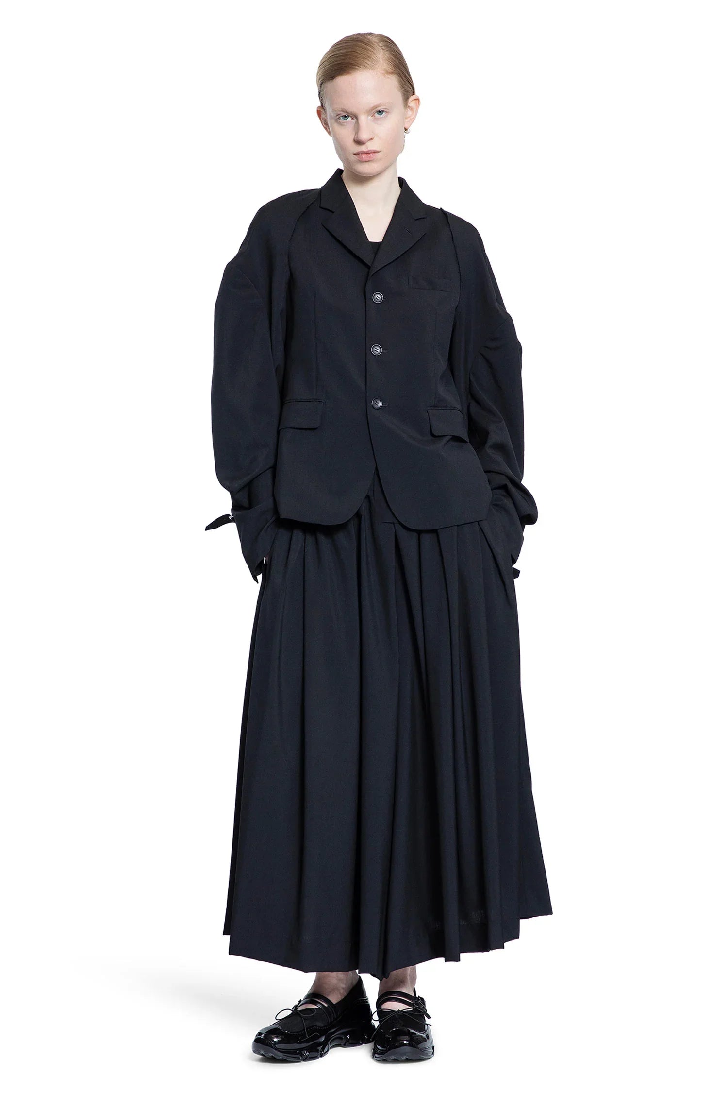 Nylon and Wool Blazer with Removable Sleeves - Antonioli.eu
