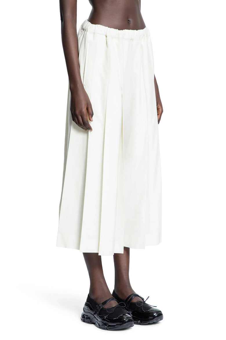 Pleated Wide Leg Cropped Pants - Antonioli.eu