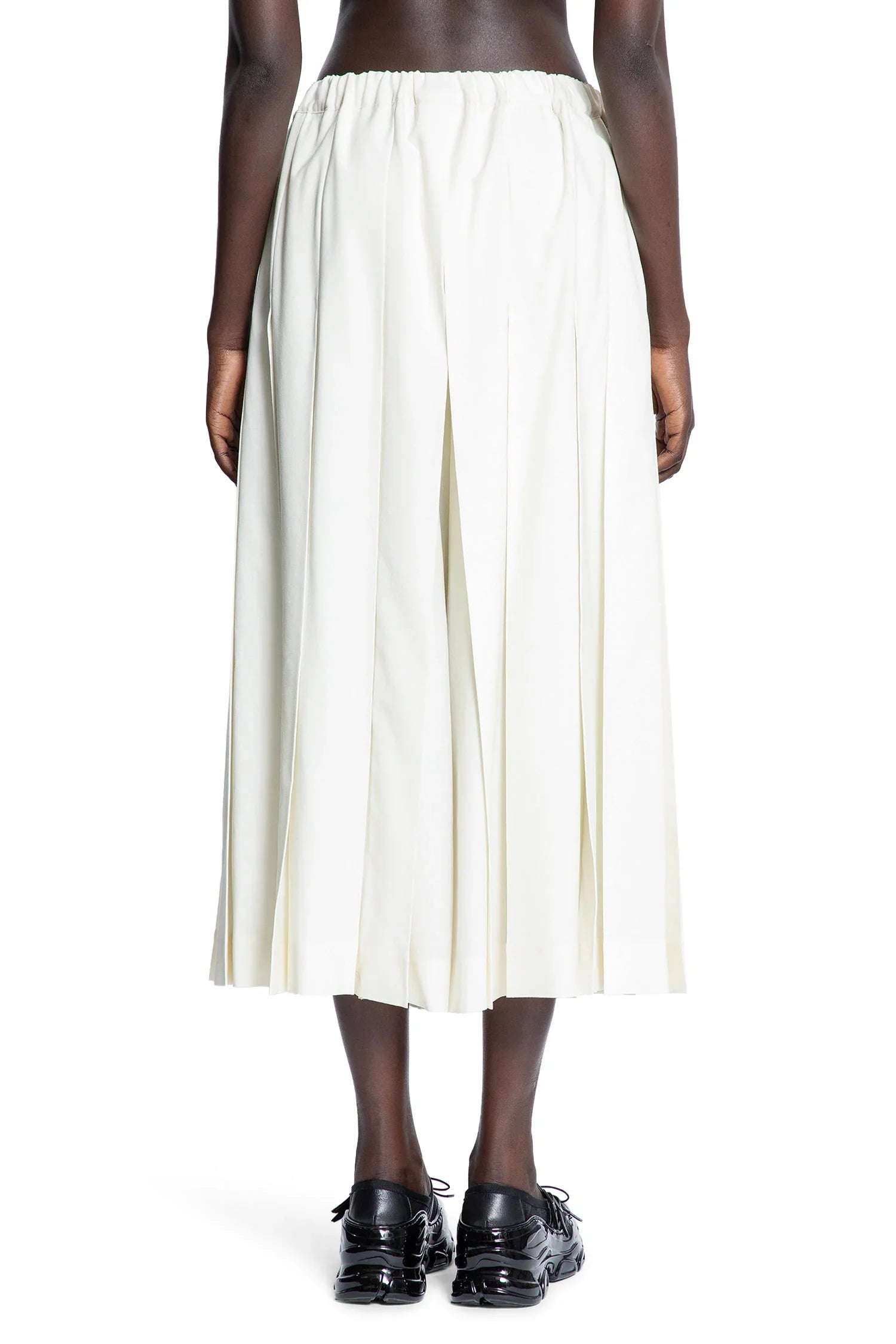 Pleated Wide Leg Cropped Pants - Antonioli.eu