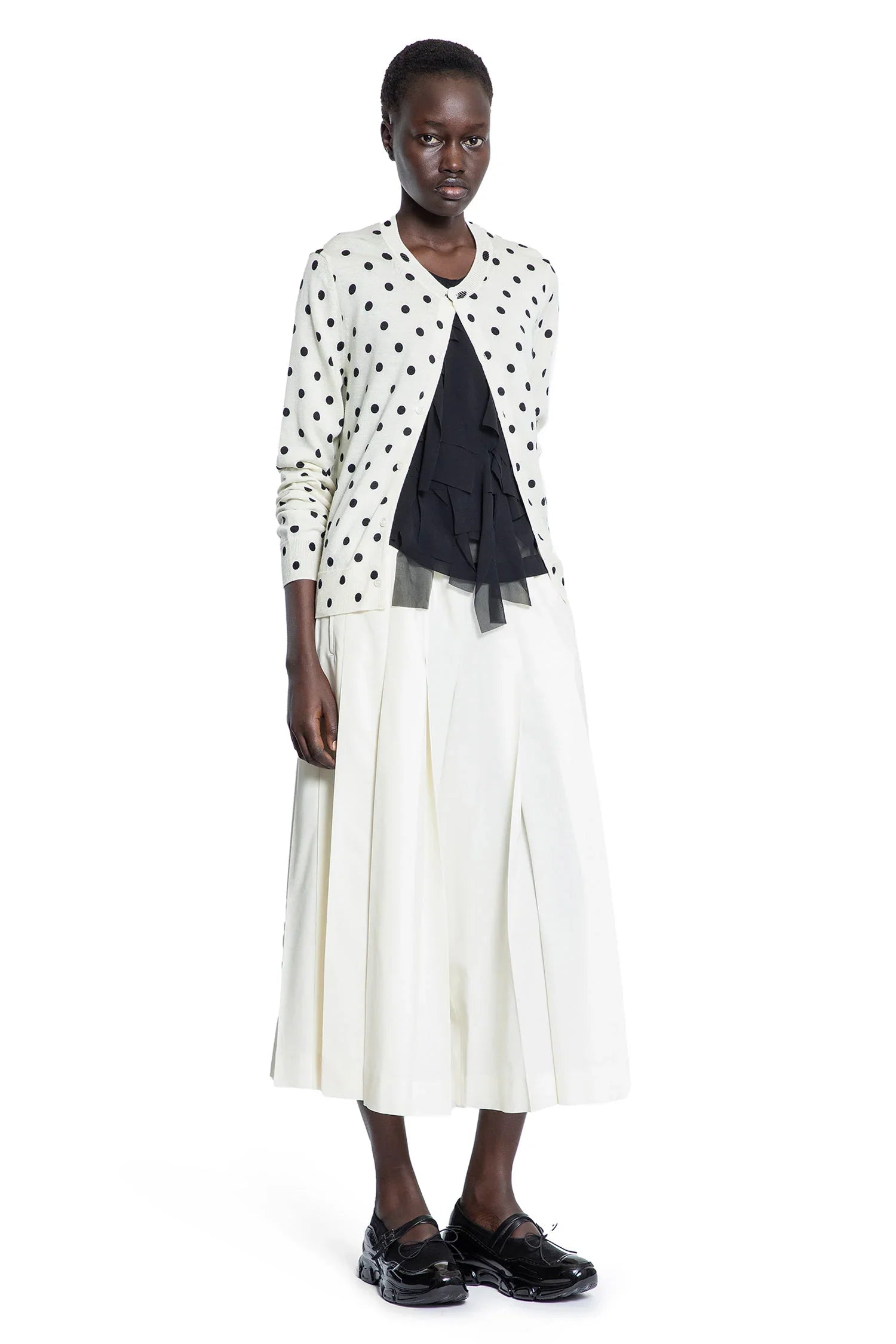 Pleated Wide Leg Cropped Pants - Antonioli.eu
