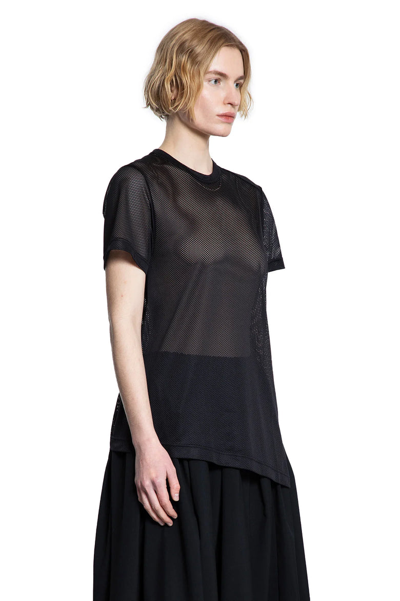 Asymmetric Nylon Mesh T-Shirt - Antonioli.eu