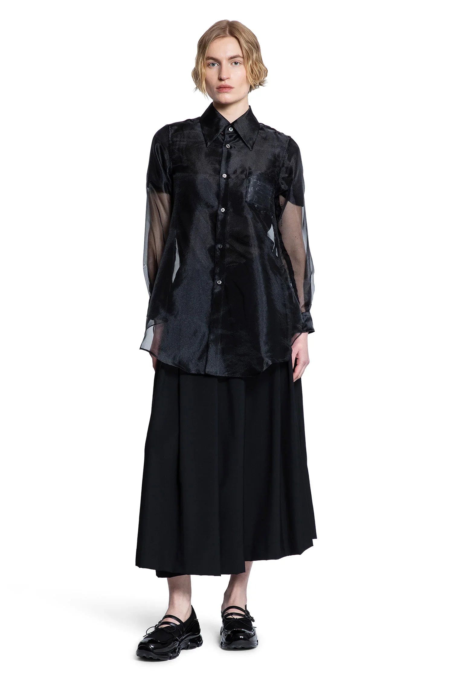 Asymmetric Nylon Mesh T-Shirt - Antonioli.eu
