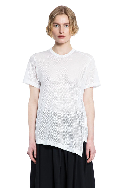 Asymmetric nylon mesh t-shirt - Antonioli.eu