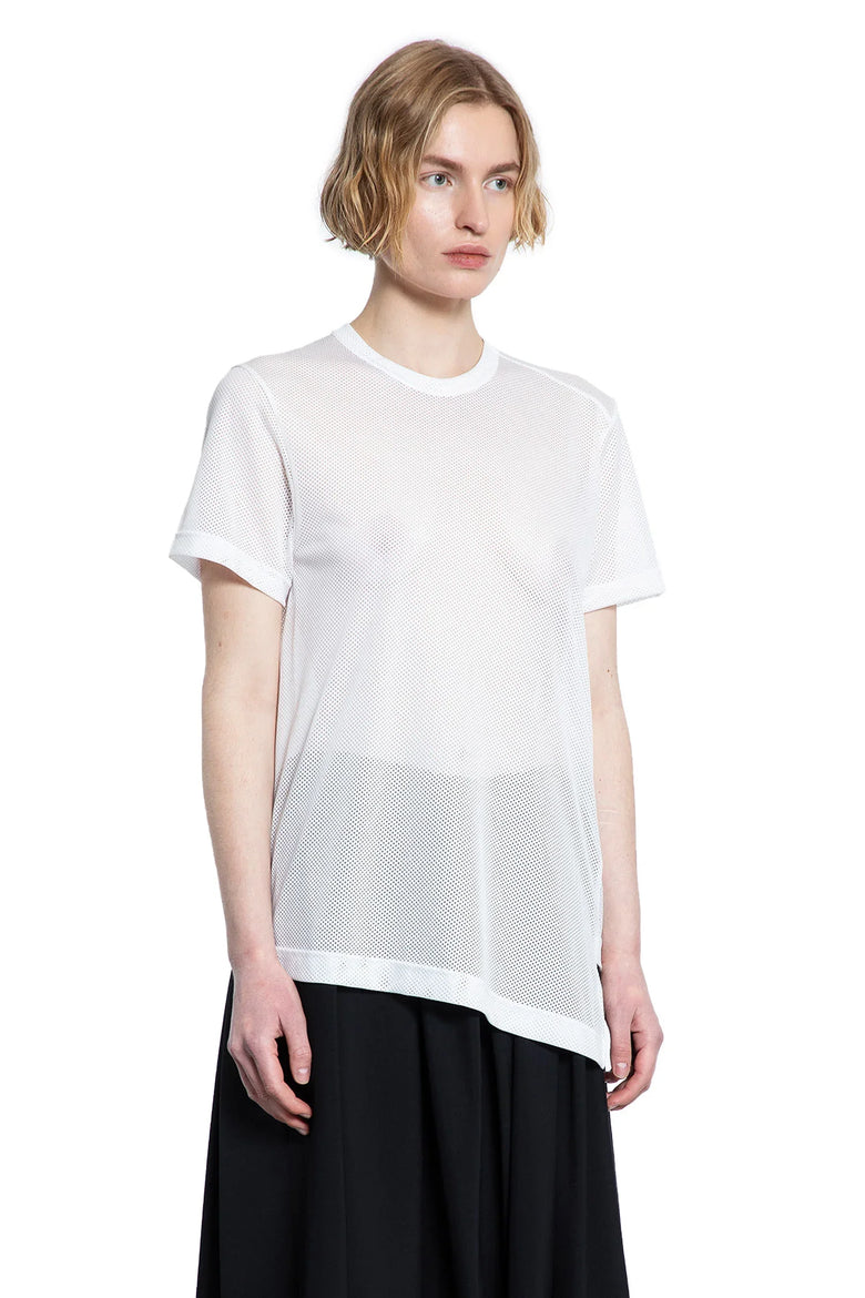 Asymmetric nylon mesh t-shirt - Antonioli.eu