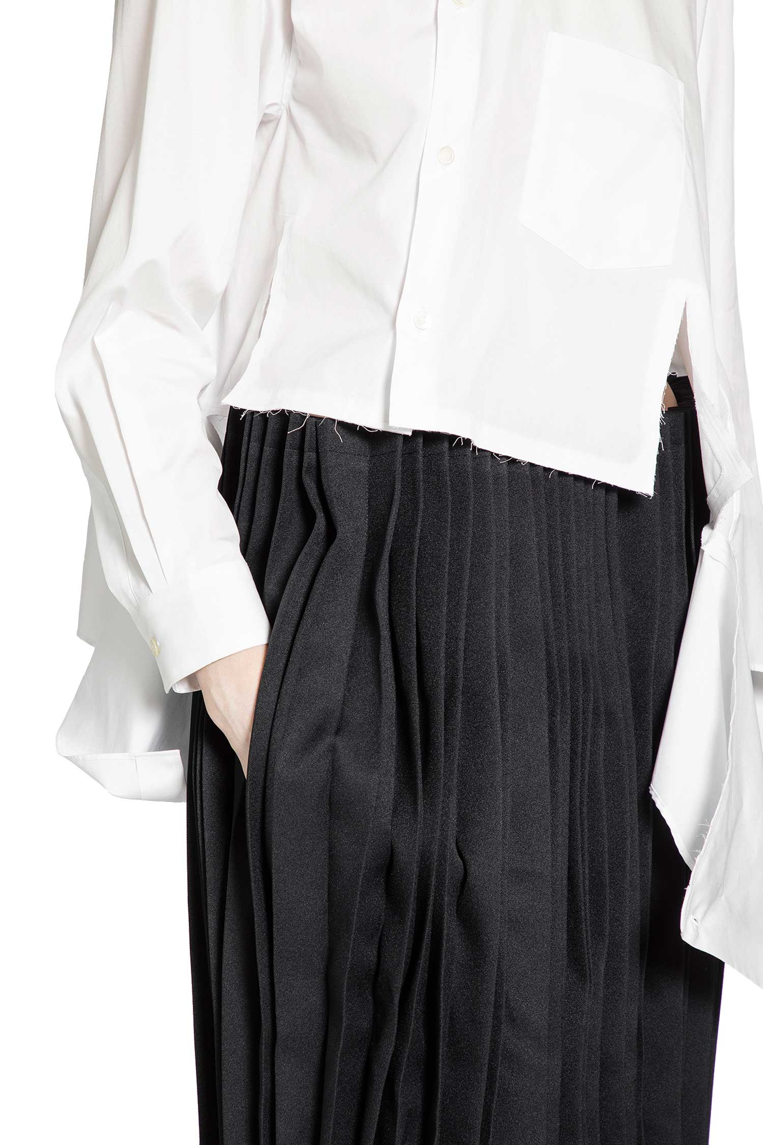 Asymmetric Cropped Pocket Shirt