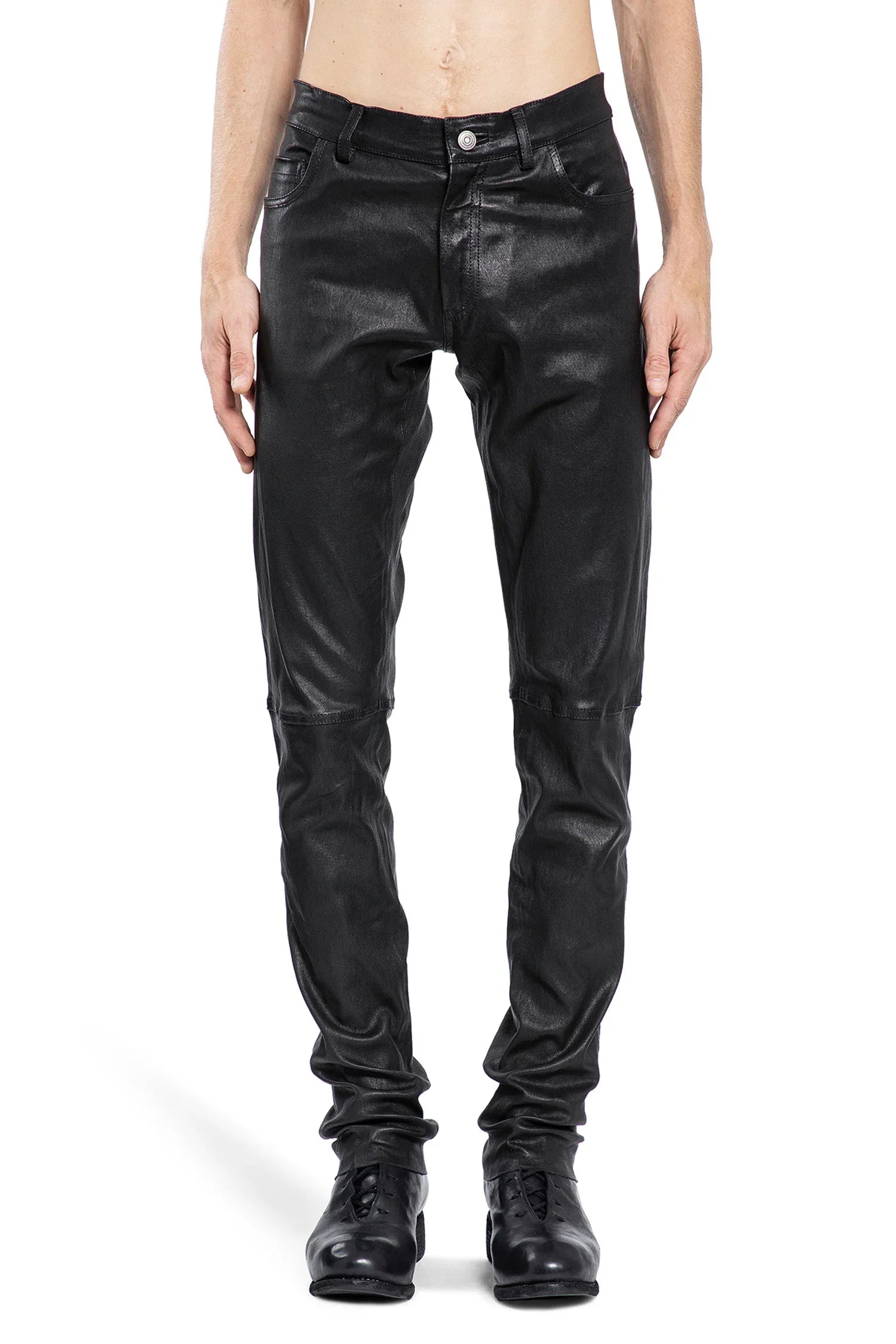 Coated Lambskin 5 Pocket Pants - Antonioli.eu