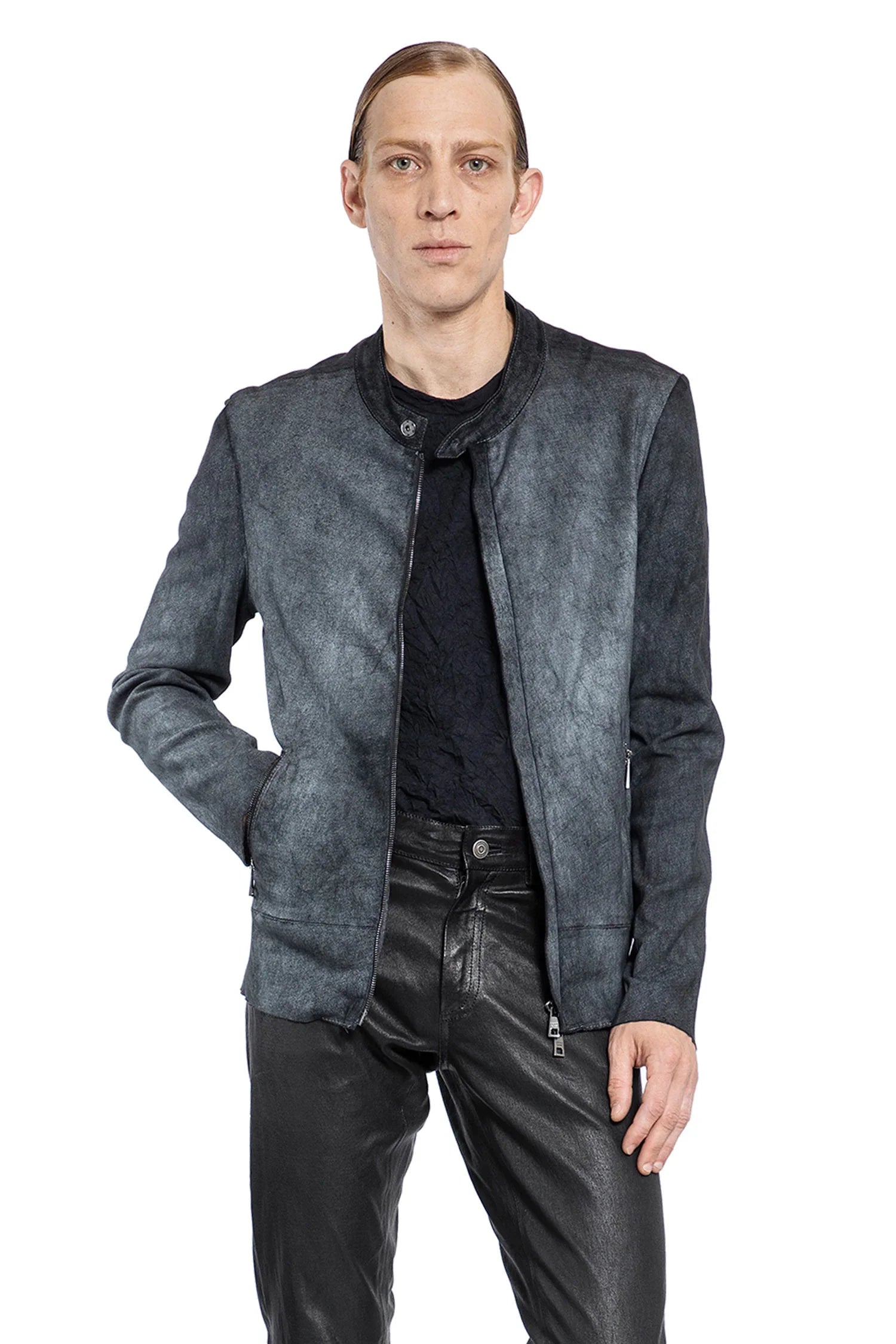 Coated Stretch Lambskin Biker Jacket - Antonioli.eu
