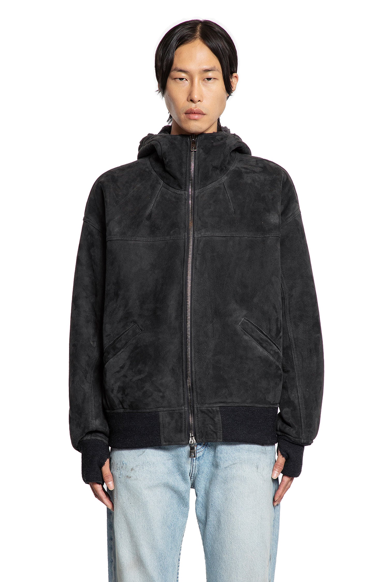 Velour Sheepskin Hooded Jacket - Antonioli.eu