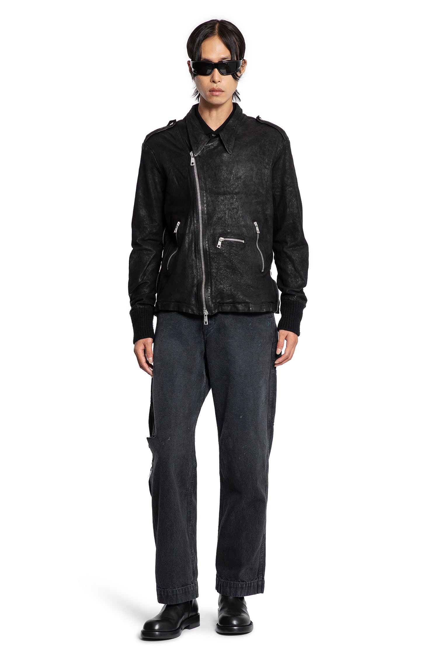 Waxed Lambskin Biker Jacket - Antonioli.eu