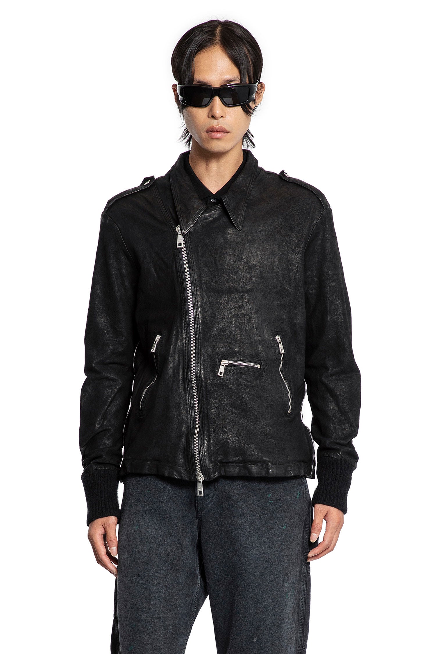 Waxed Lambskin Biker Jacket - Antonioli.eu