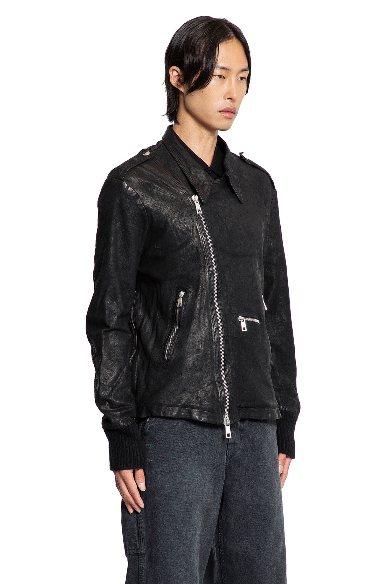 Waxed Lambskin Biker Jacket - Antonioli.eu