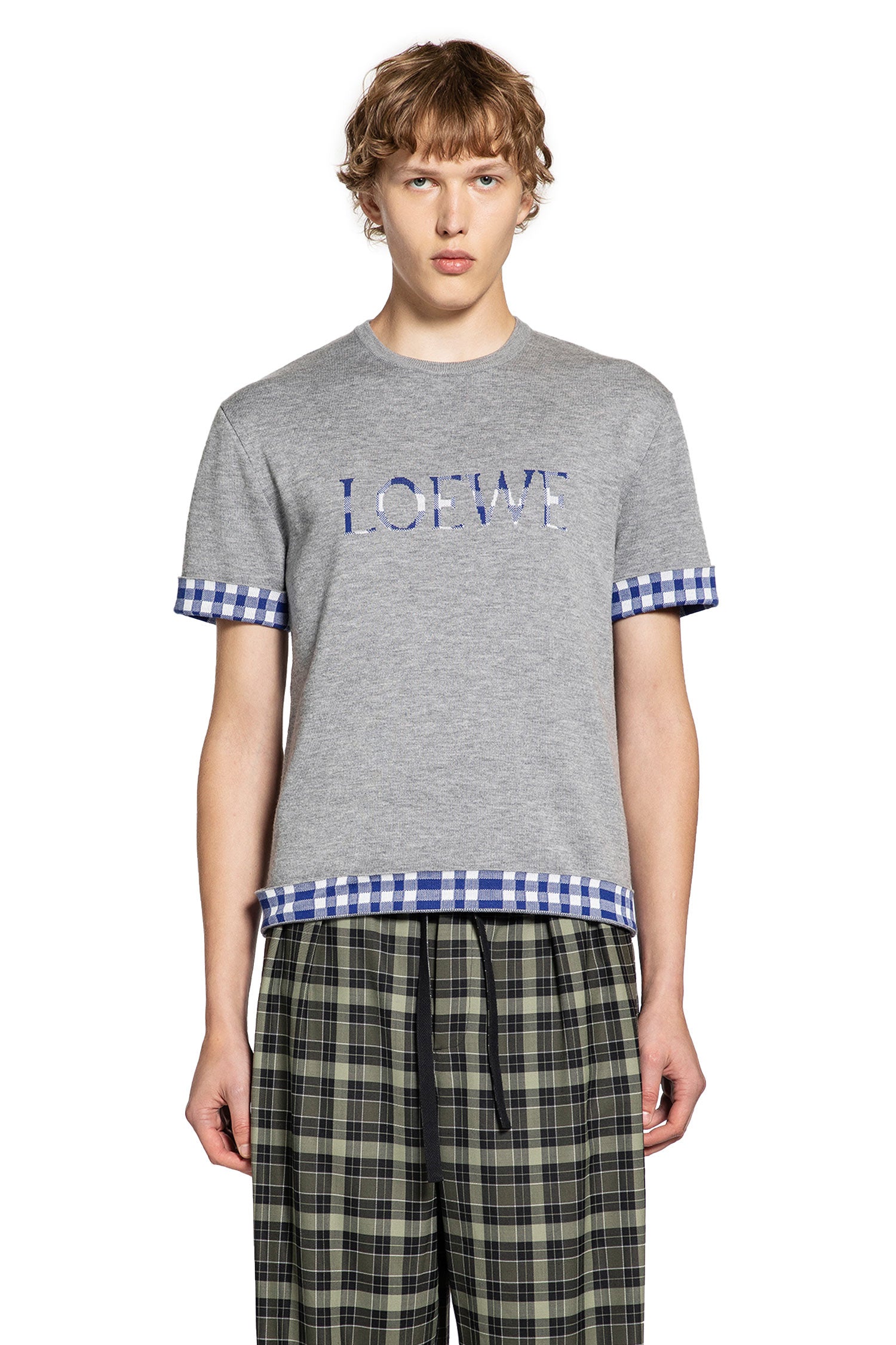 LOEWE MAN GREY T-SHIRTS & TANK TOPS