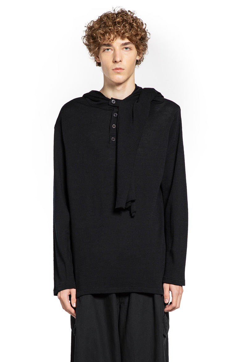 YOHJI YAMAMOTO MAN BLACK SWEATSHIRTS