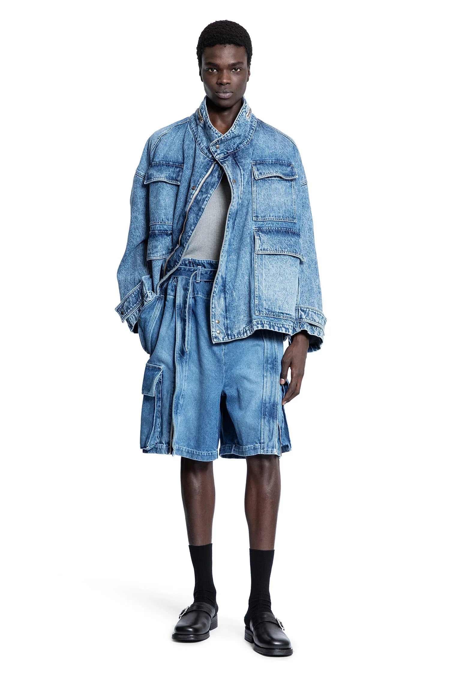 Washed Denim Field Jacket - Antonioli.eu