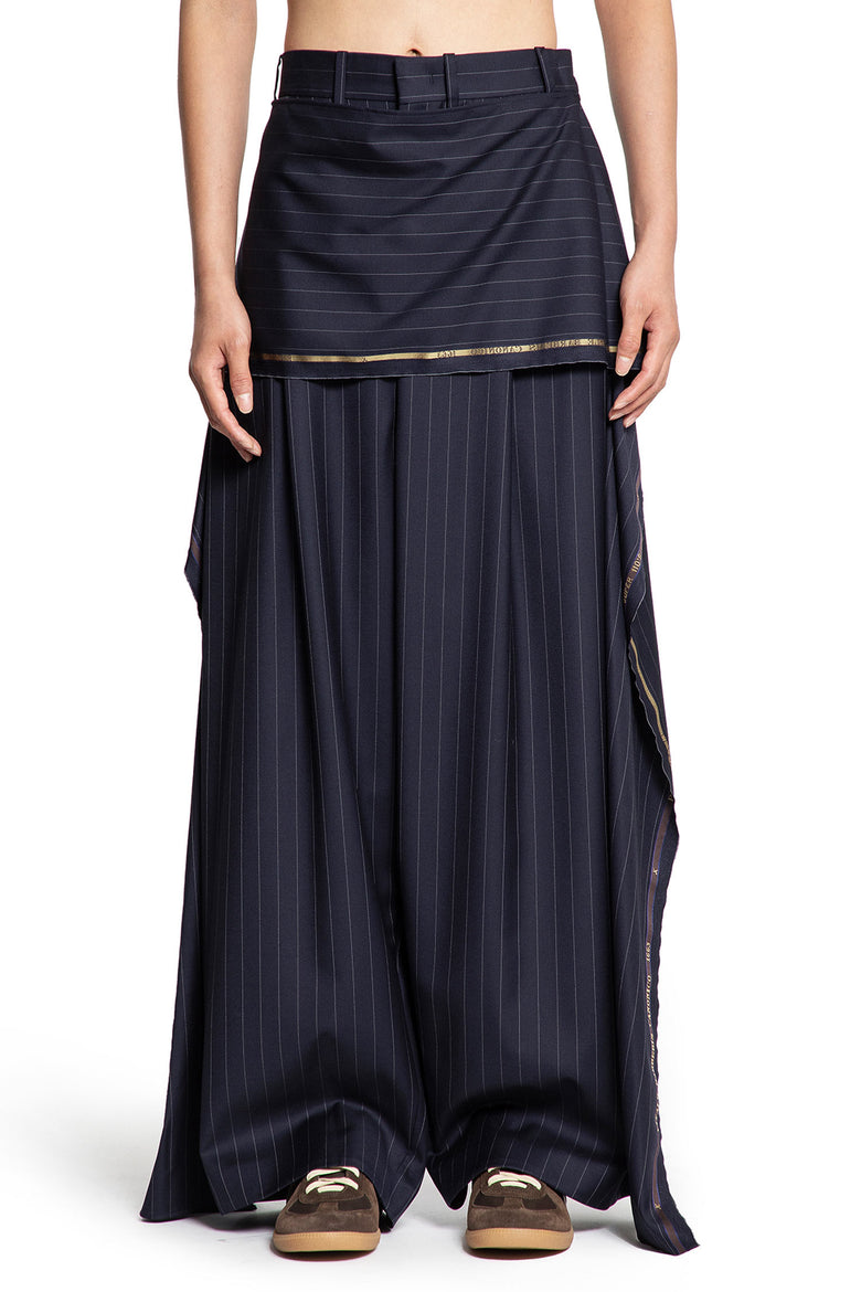 Pinstriped Wide Leg Trousers - Antonioli.eu