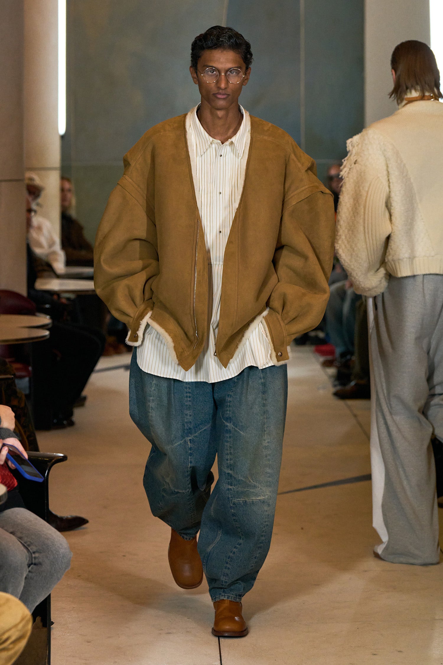 Pinstriped Shirt with Bib