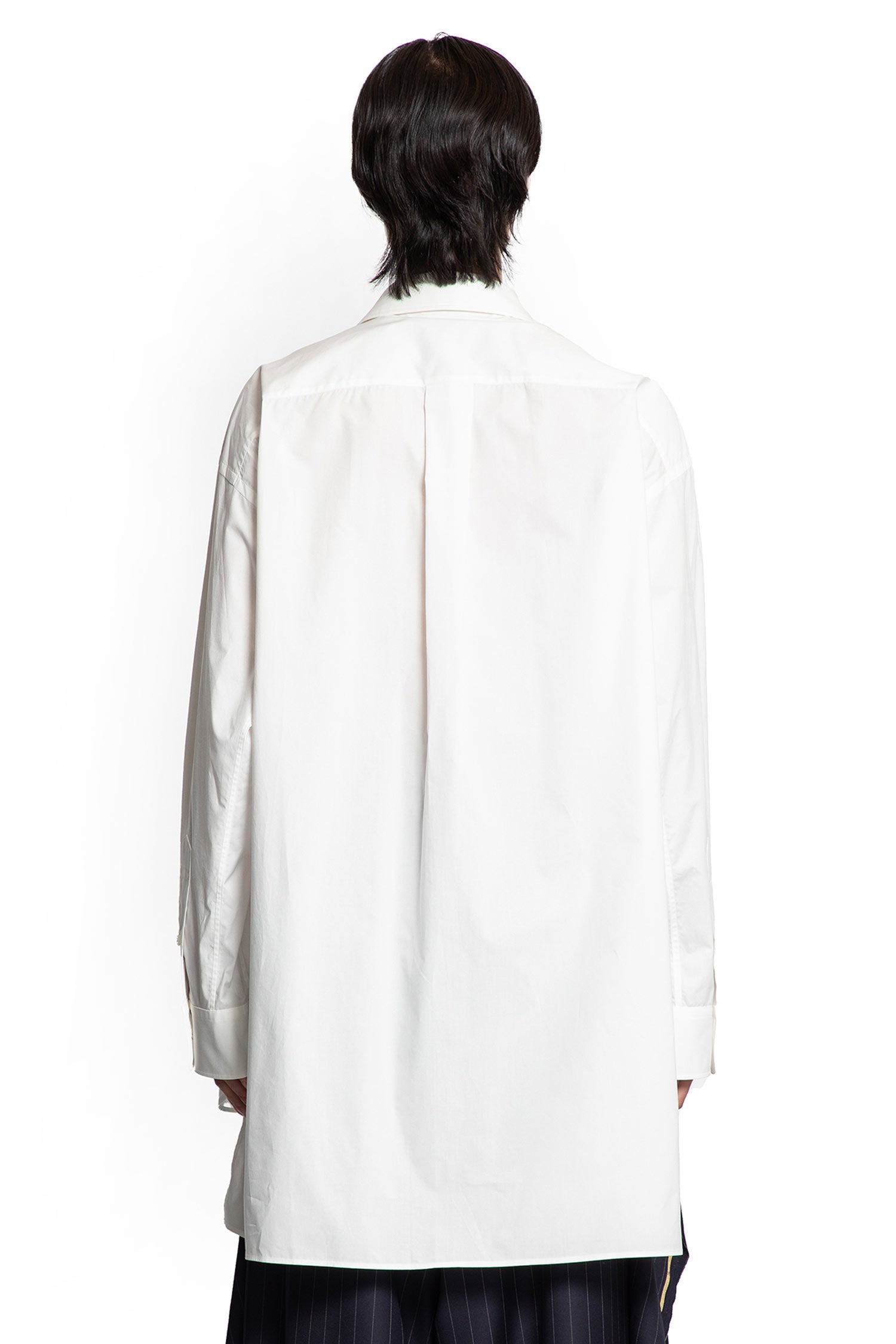 Cotton Poplin Shirt with Bib - Antonioli.eu