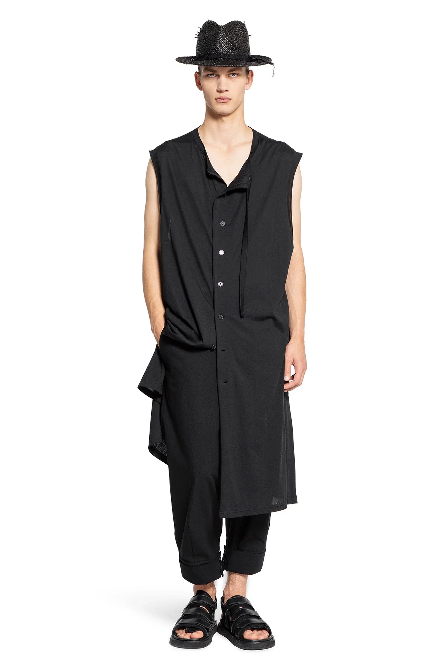 YOHJI YAMAMOTO MAN BLACK T-SHIRTS & TANK TOPS - Antonioli.eu