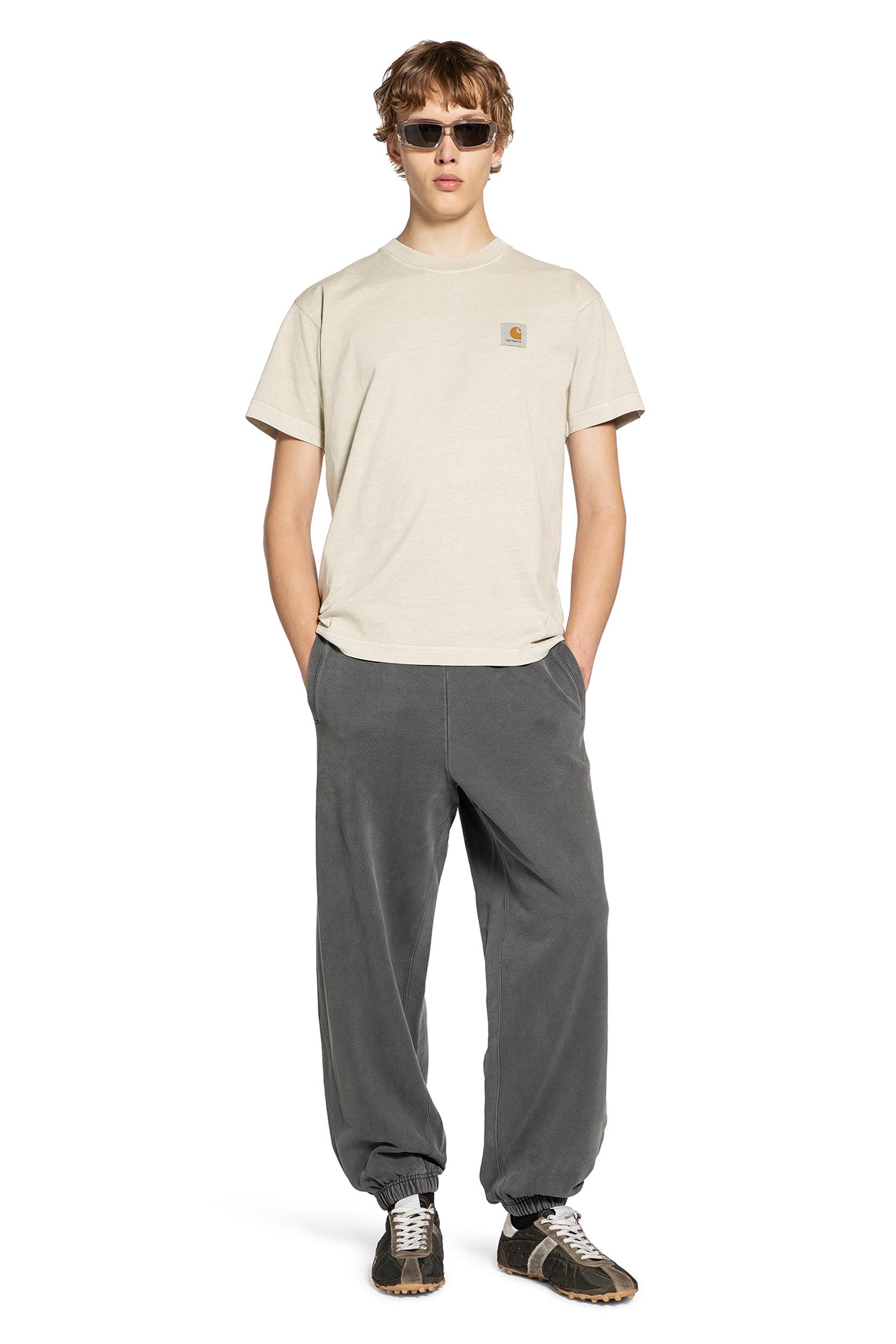 CARHARTT WIP MAN BEIGE T-SHIRTS & TANK TOPS