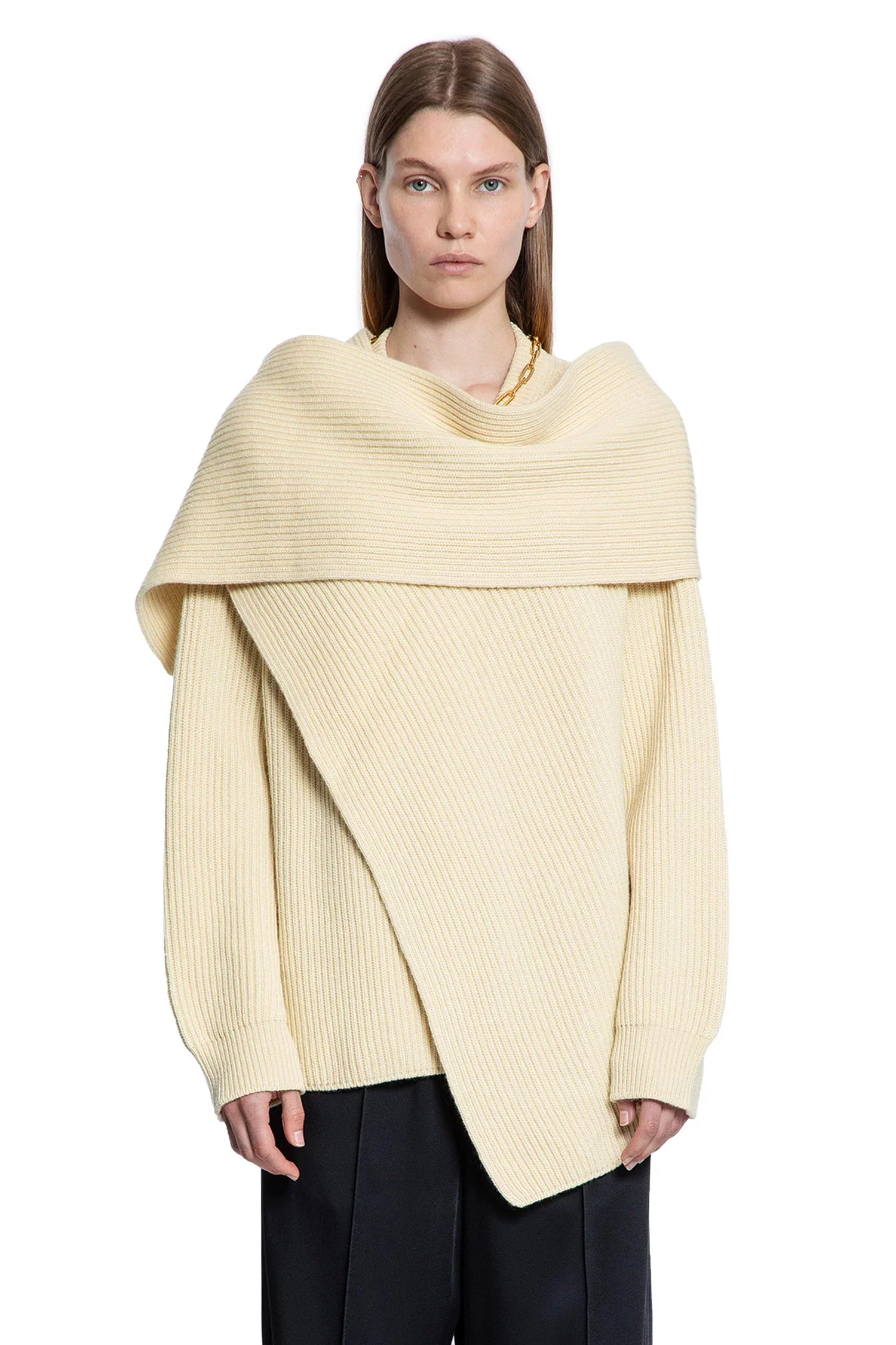Draped scarf neck sweater - Antonioli.eu