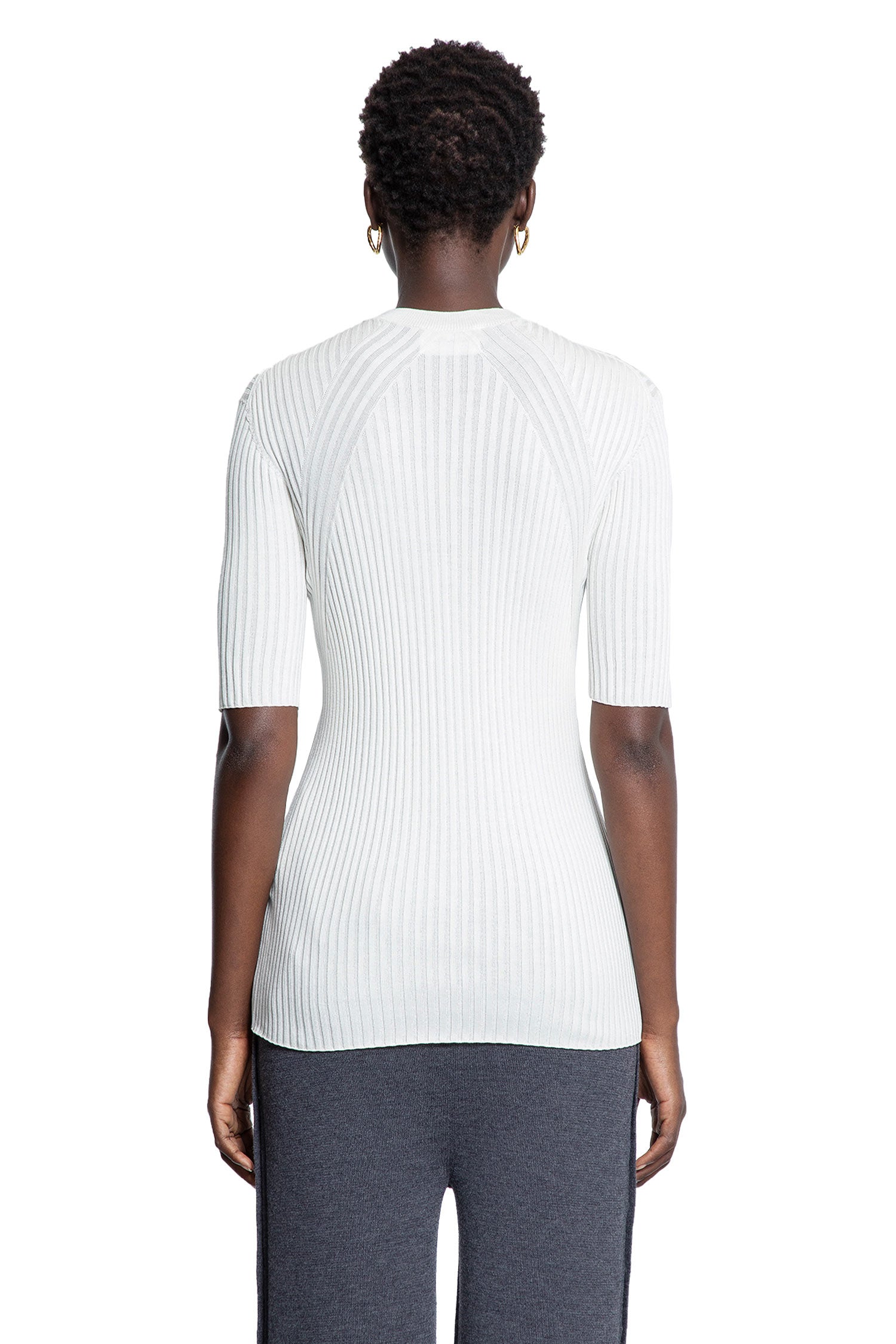 Silk Ribbed-Knit Top - Antonioli.eu