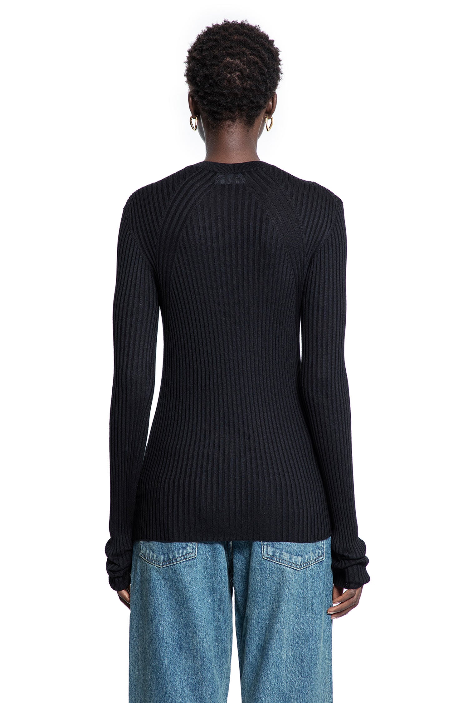 Silk Ribbed-Knit Sweater