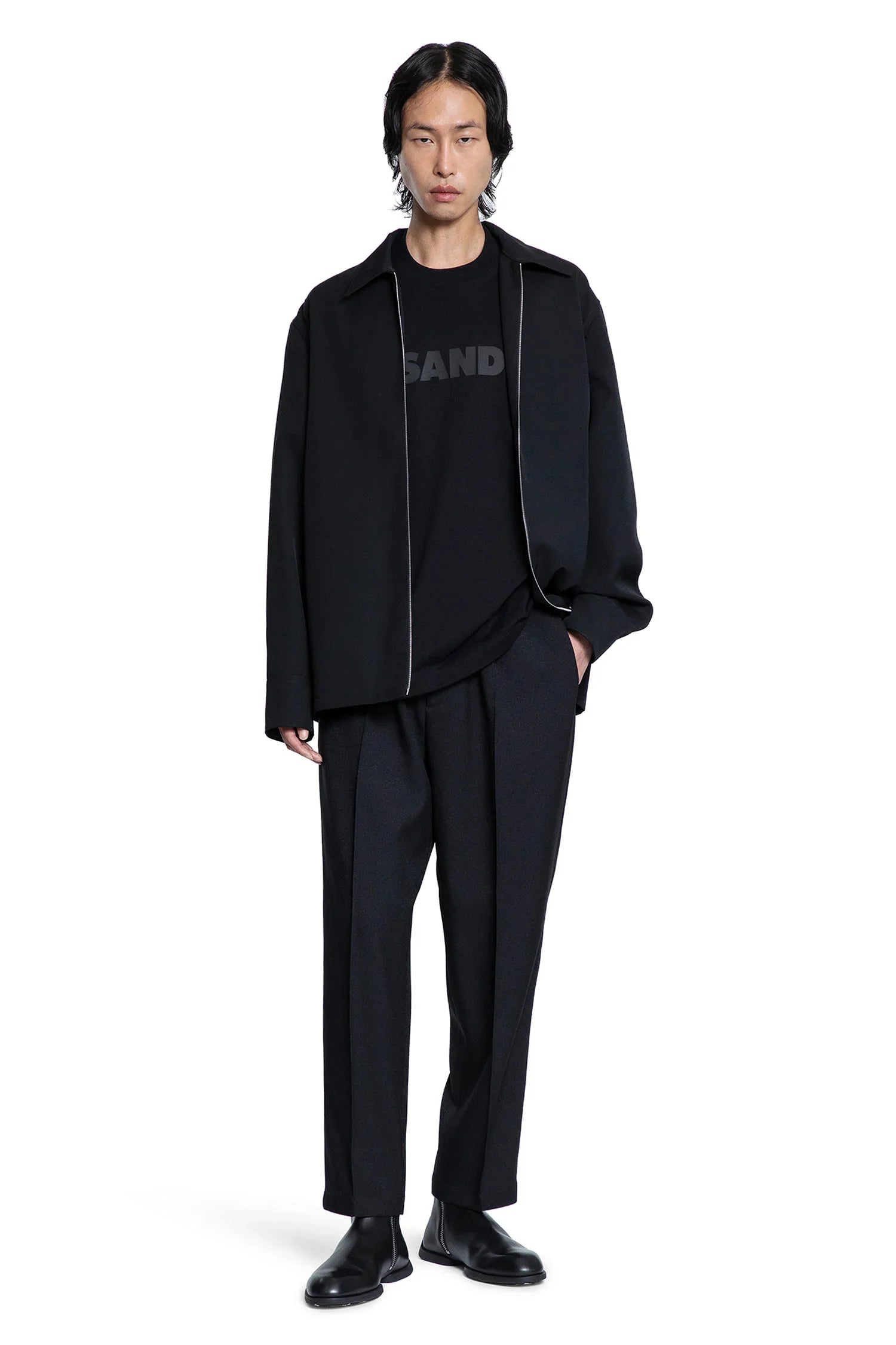 JIL SANDER MAN BLACK TROUSERS - Antonioli.eu