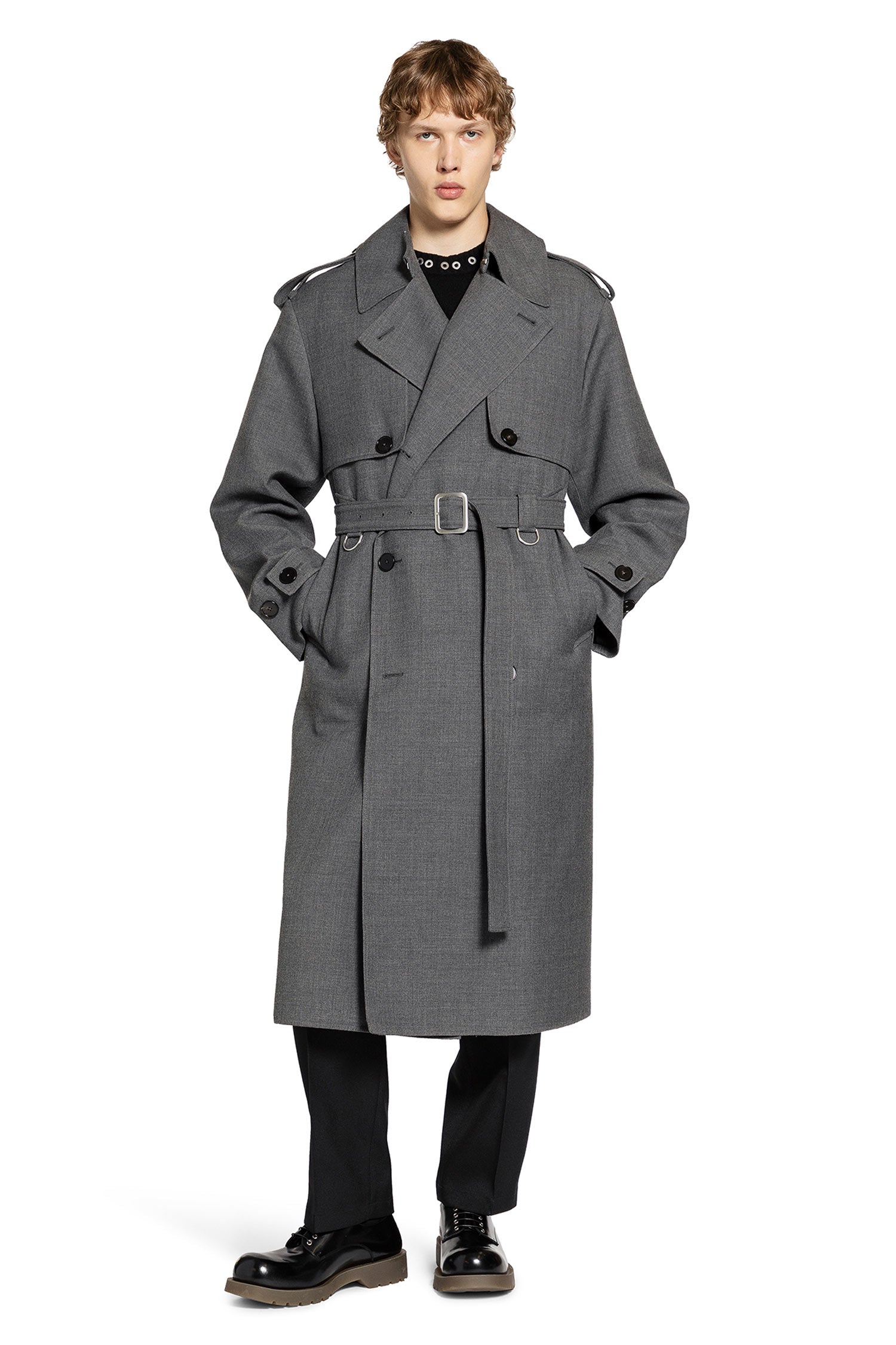 Wool Gabardine Trench Coat