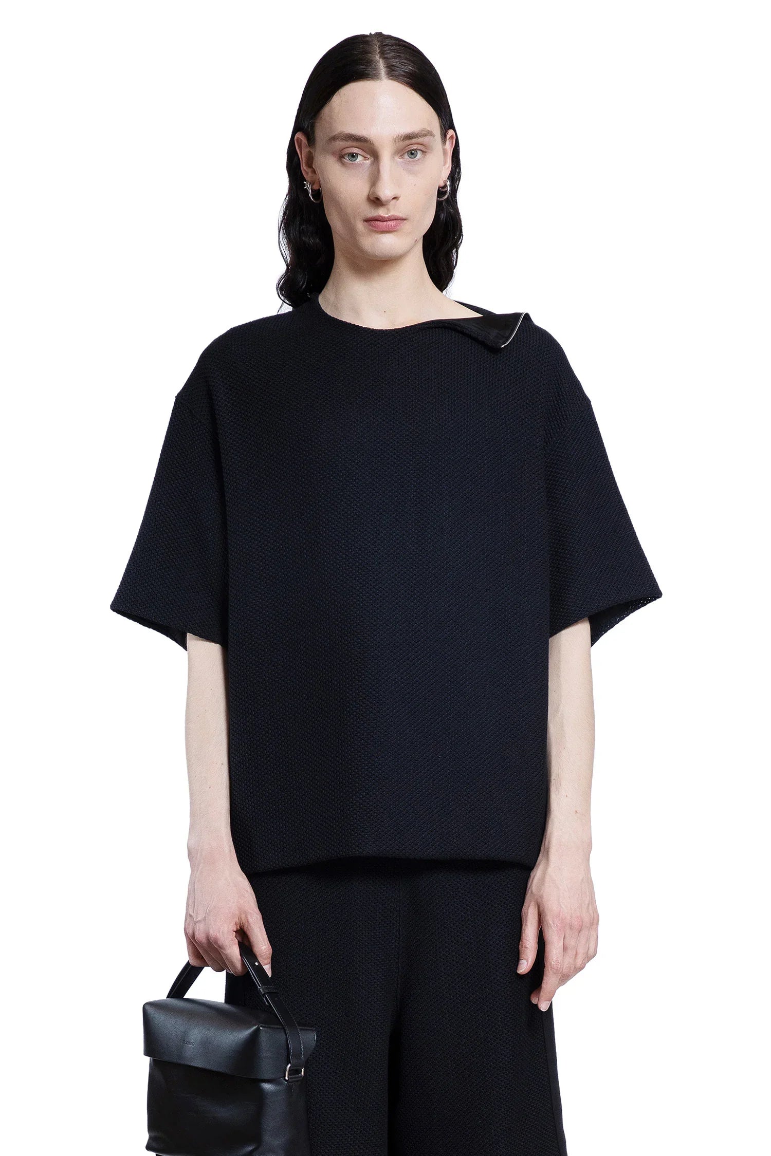 JIL SANDER MAN BLACK T-SHIRTS & TANK TOPS - Antonioli.eu