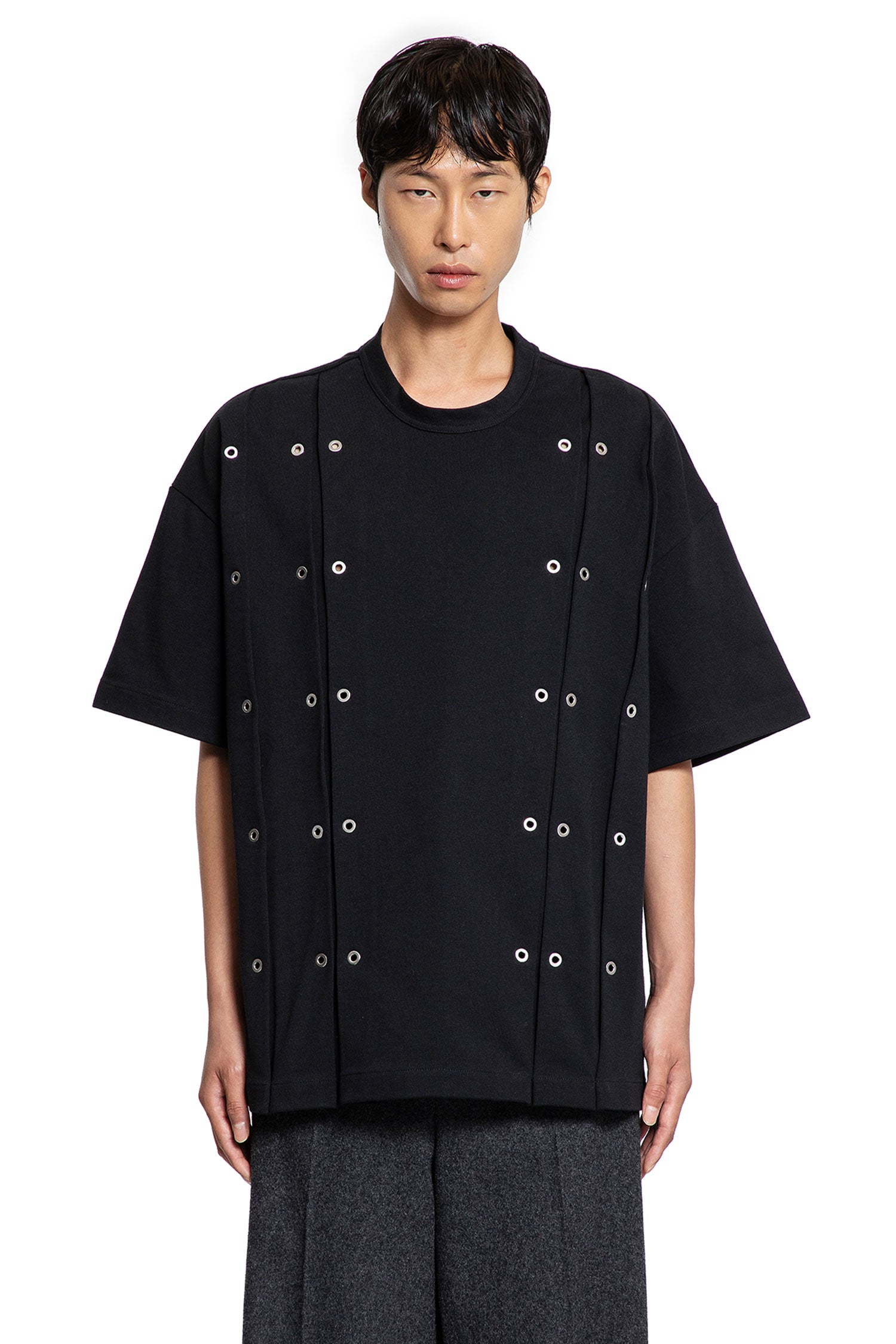 Crewneck T-Shirt with Eyelets - Antonioli.eu