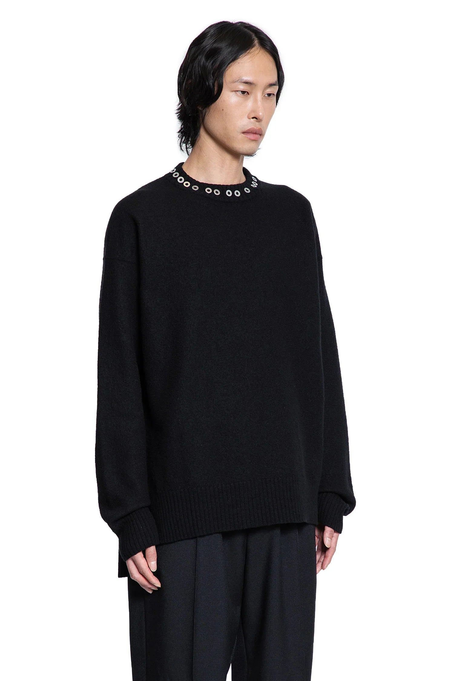 Crewneck Jumper with Stud Application - Antonioli.eu